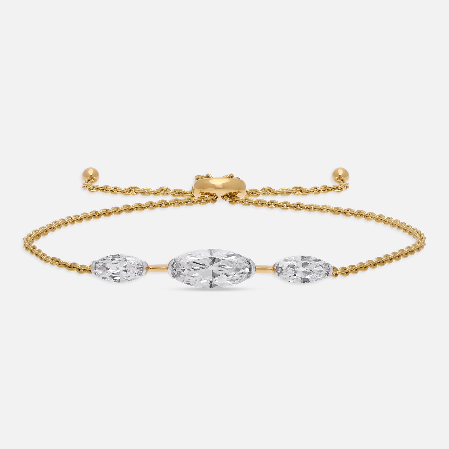 Roval-Cut Lab-Grown Diamond Trio Bracelet in Gold | SKU : 0021912764