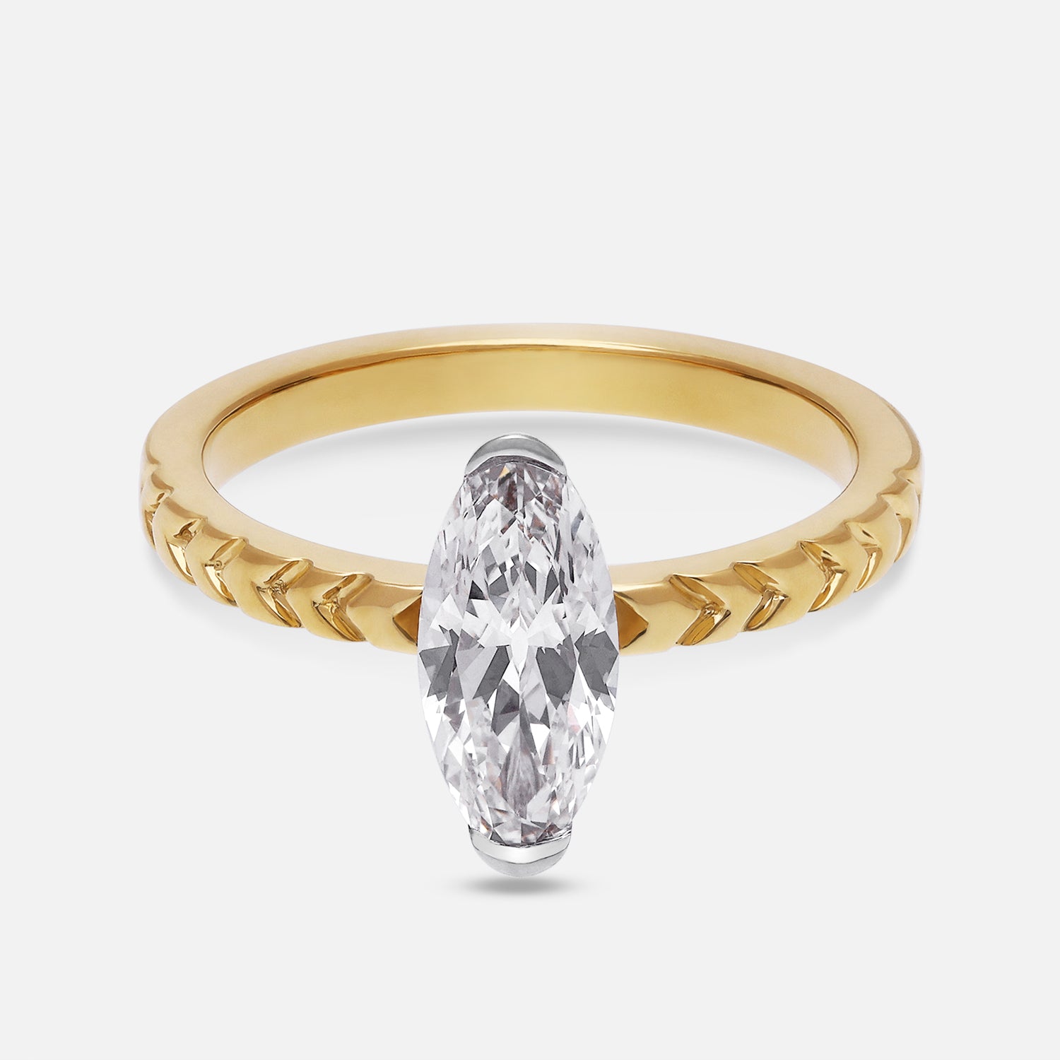 Roval-Cut Lab-Grown Diamond Ring in 18Kt Yellow Gold | SKU : 0021911750