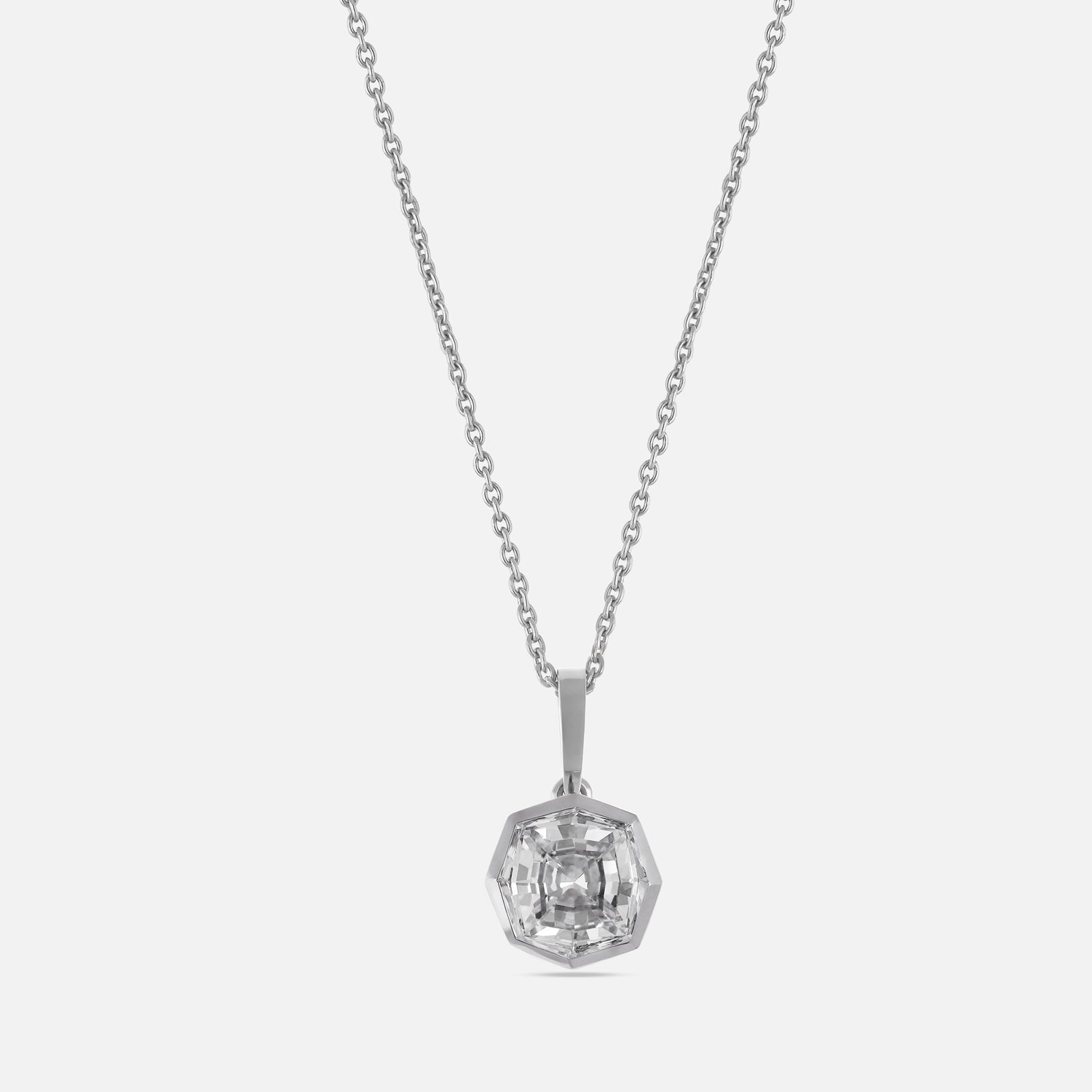 White Gold Necklace with Cushion-Cut Lab-Grown Diamond | SKU : 0021929854