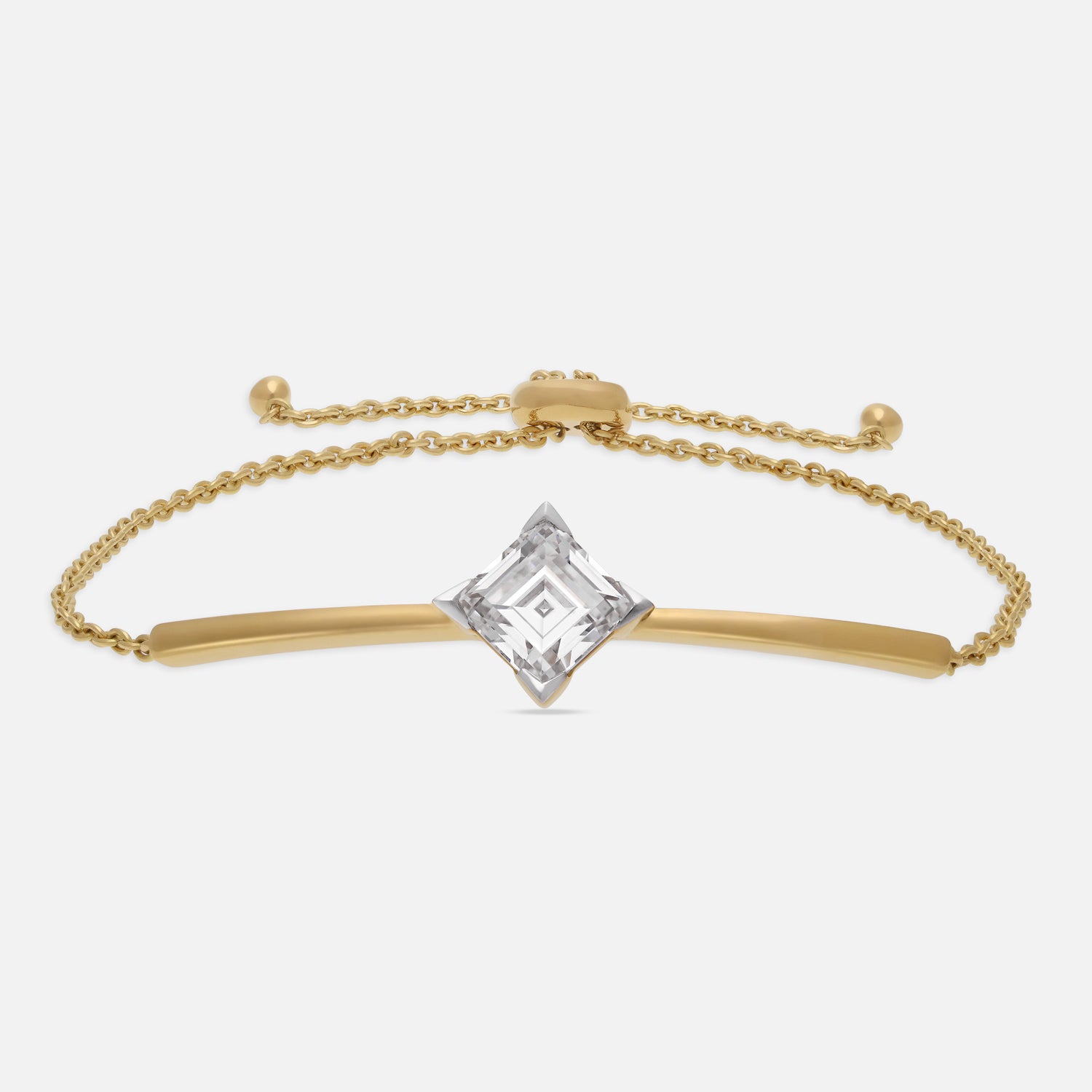 Square Step-Cut Lab-Grown Diamond Bracelet in 18Kt Yellow Gold | SKU : 0021916373
