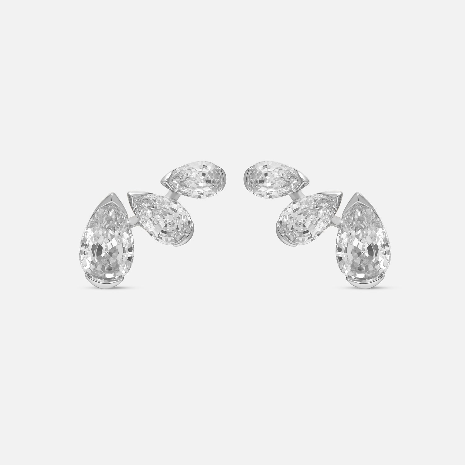 White Gold Tops Set with Pear Step-Cut Lab-Grown Diamonds | SKU : 0021942020