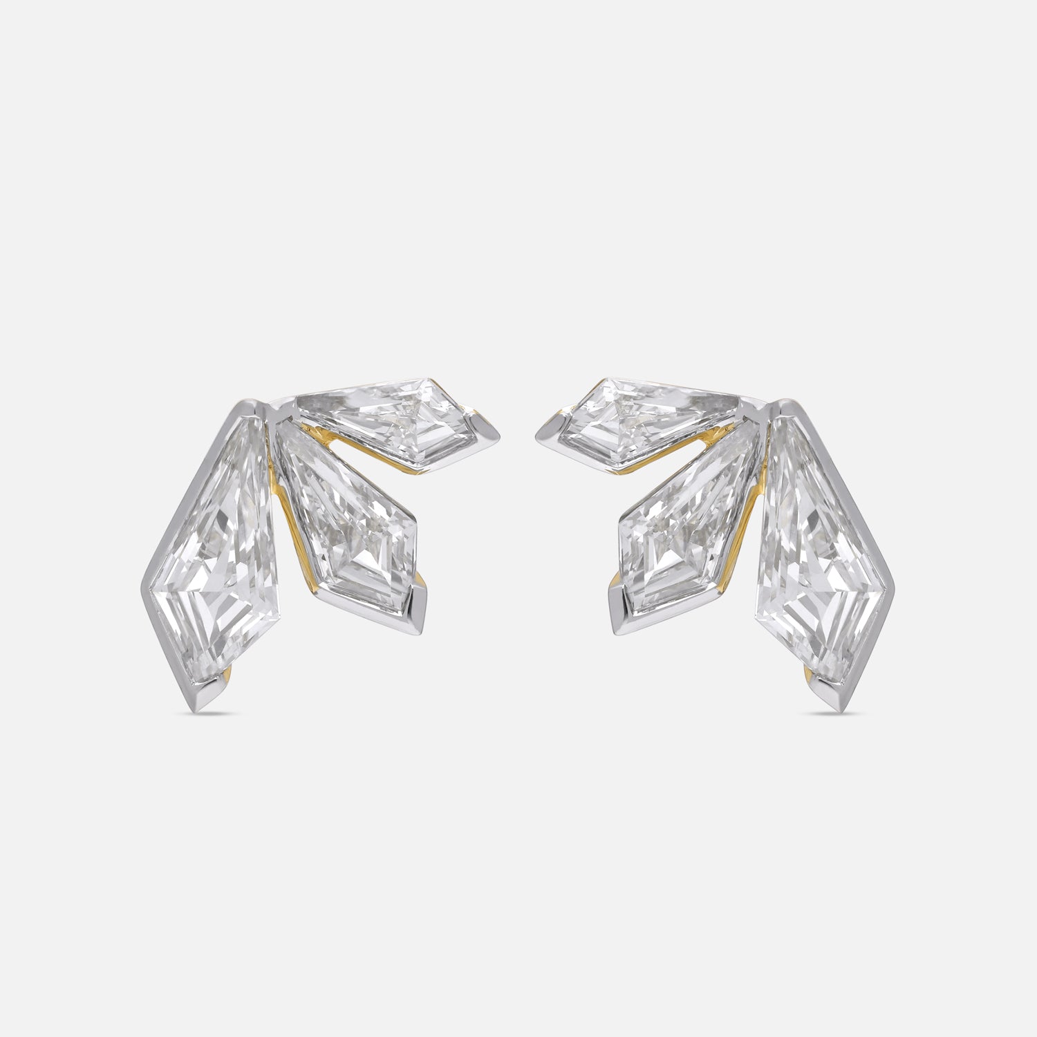 Triple Kite-Cut Lab-Grown Diamond Gold Earrings | SKU : 0021917967