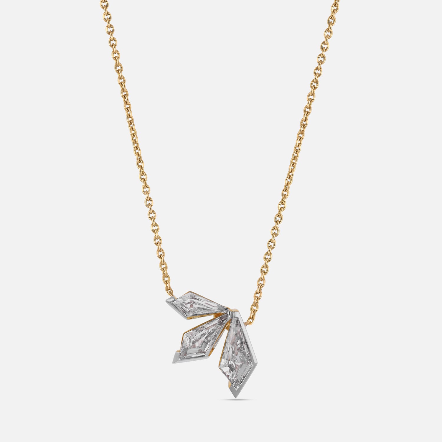 Triple Kite-Cut Lab-Grown Diamond Gold Pendant | SKU : 0021917950