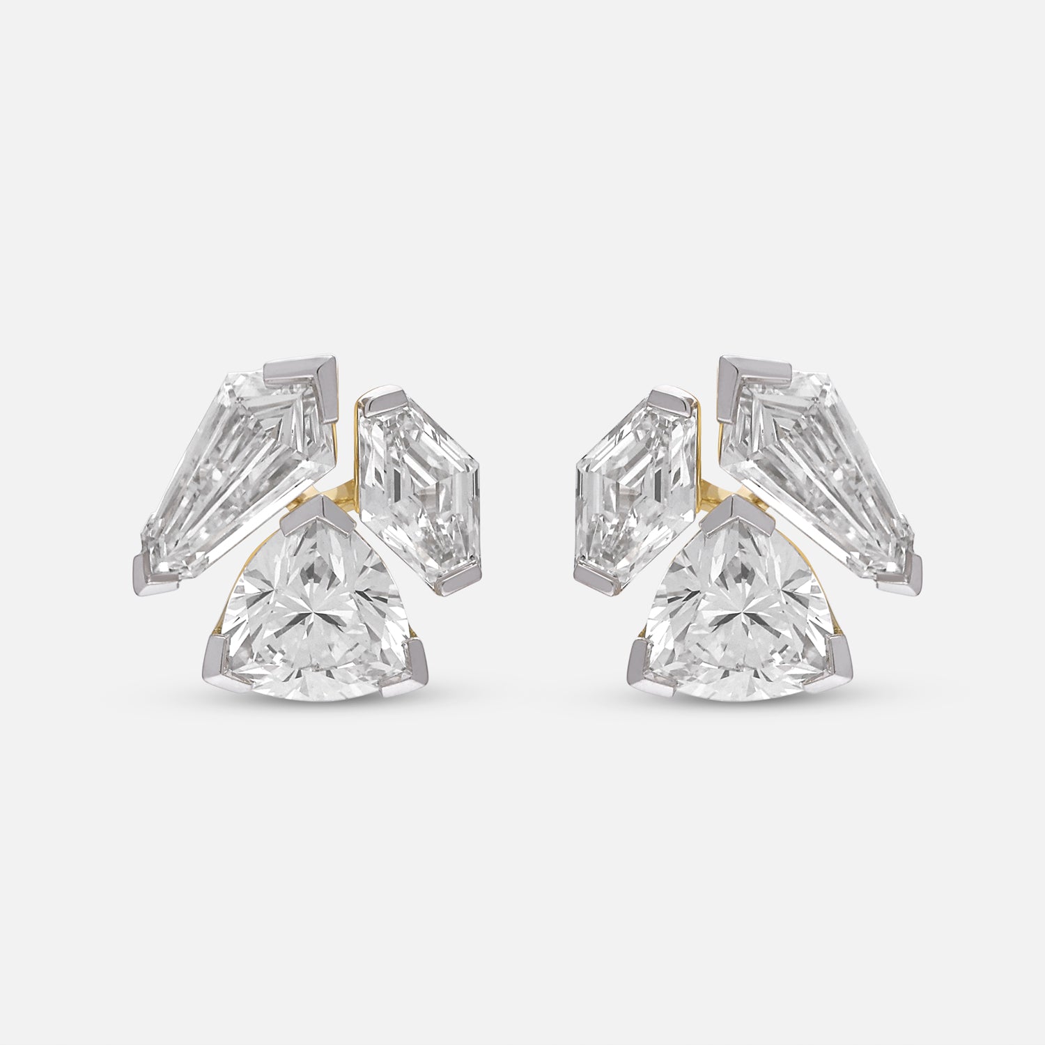Trio-Cut Lab-Grown Diamond Gold Earrings | SKU : 0021917981