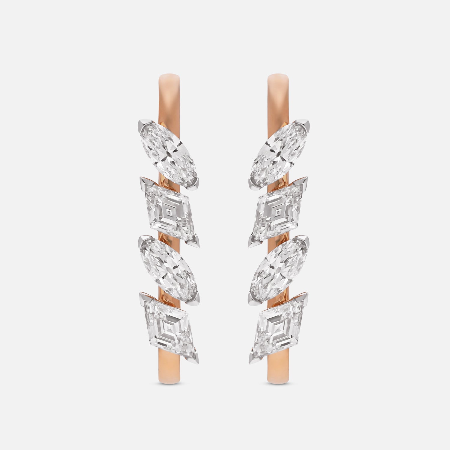 Roval & Lozenge Pointed-Cut Lab-Grown Diamond Earrings in 18Kt Gold | SKU : 0021920202