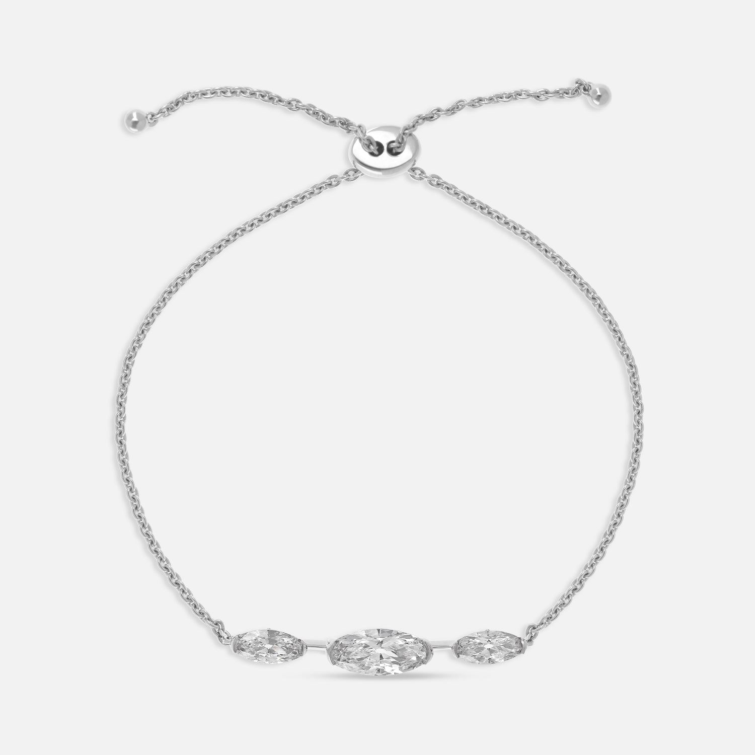 Roval-Cut Lab Grown Diamond Bracelet in 18K White Gold | SKU : 0021929991