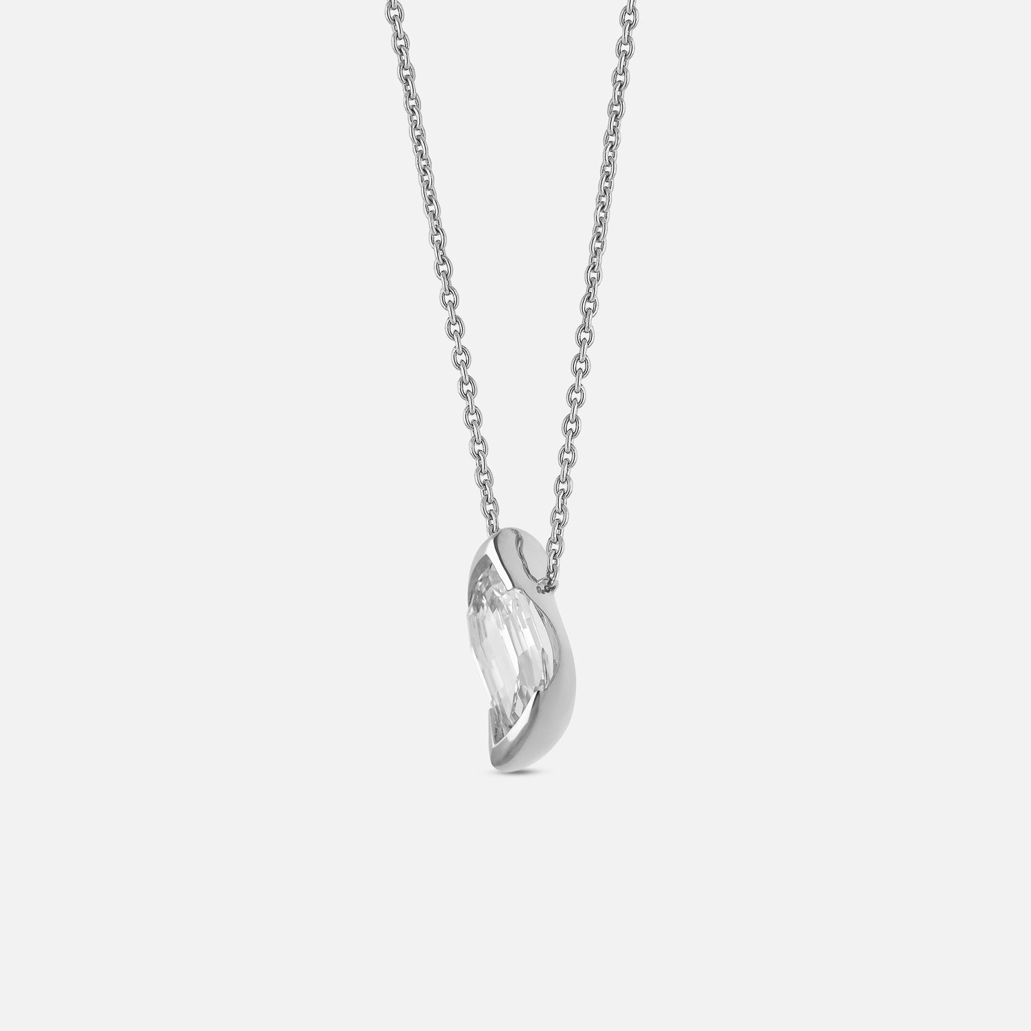 White Gold Chain Pendant with Flame-Cut Lab-Grown Diamond | SKU : 0021938665