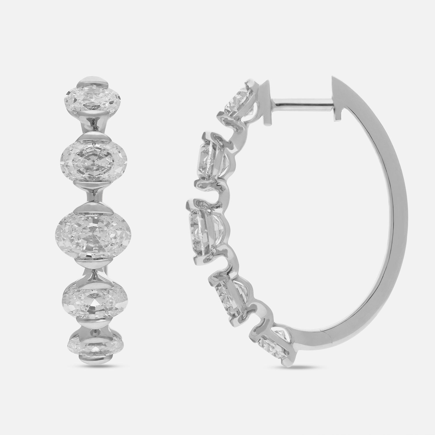 White Gold Vallies with Oval Step-Cut Lab-Grown Diamonds | SKU : 0021958229