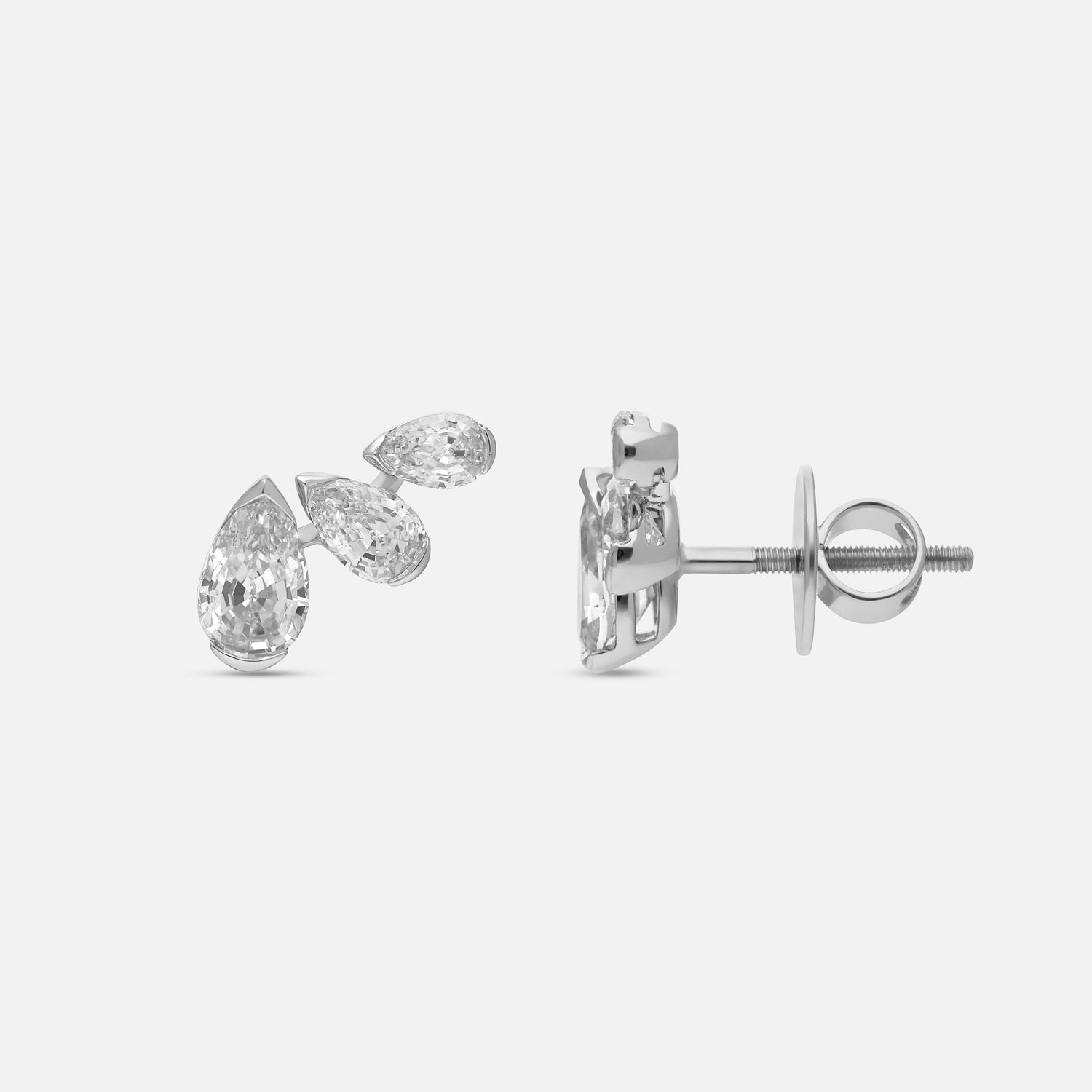 White Gold Tops Set with Pear Step-Cut Lab-Grown Diamonds | SKU : 0021942020