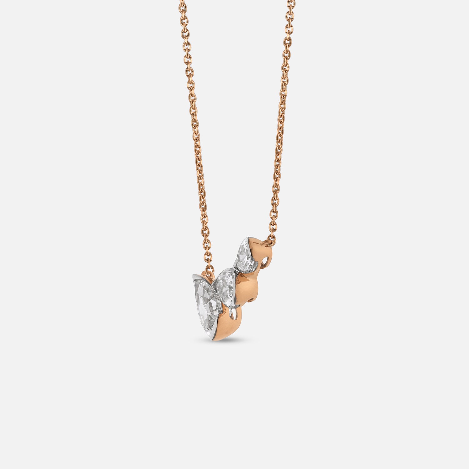 Pear Step-Cut Lab-Grown Diamond Pendant in 18Kt Gold Chain | SKU : 0021926334
