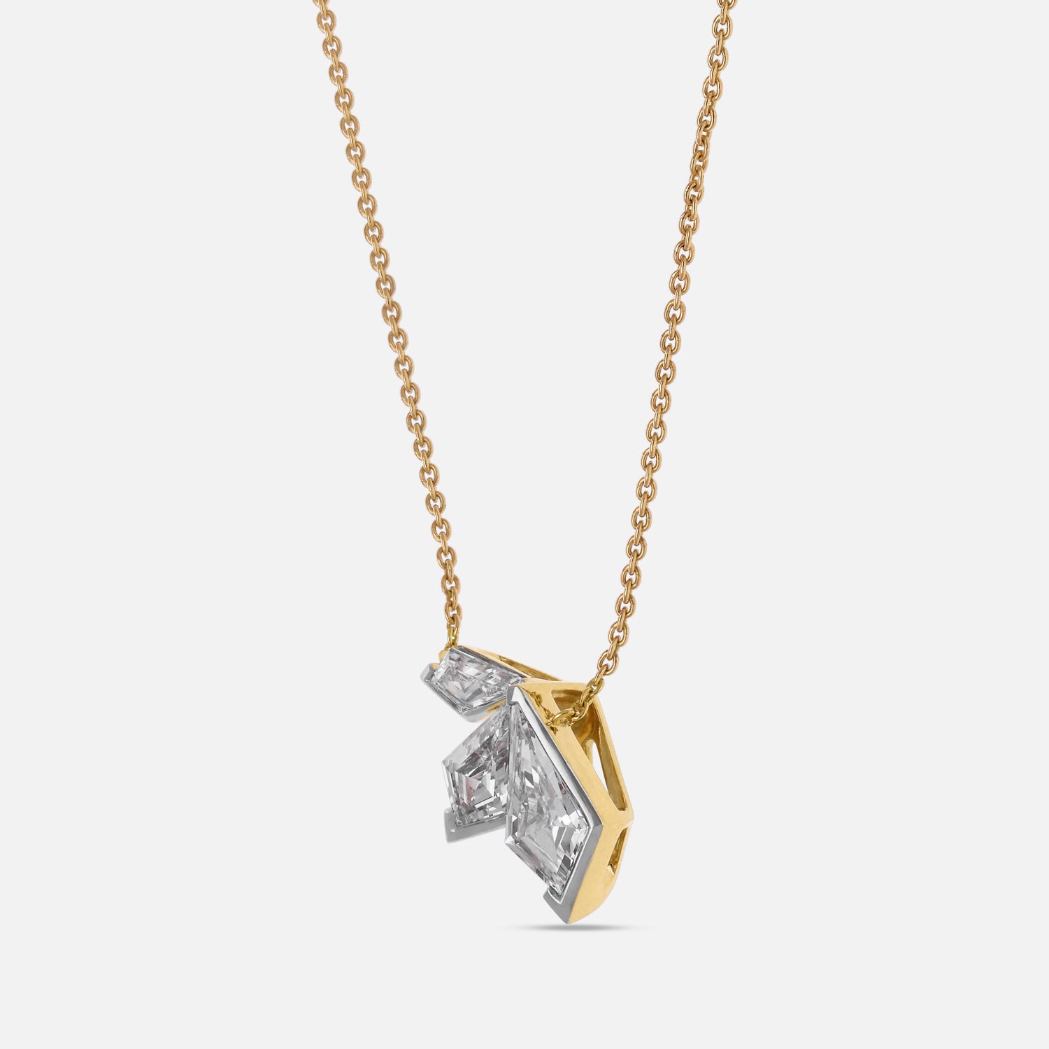 Triple Kite-Cut Lab-Grown Diamond Gold Pendant | SKU : 0021917950