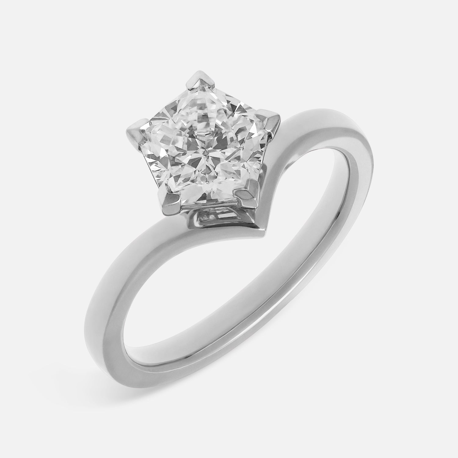 Pentagon Brilliance White Gold Lab-Grown Diamond Ring | SKU : 0021963827