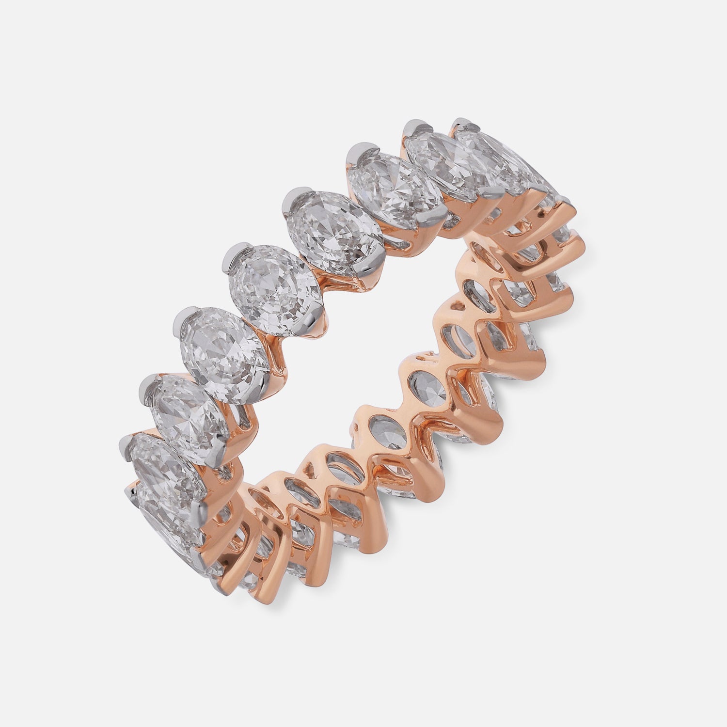 Oval Step-Cut Lab-Grown Diamond Eternity Ring in 18Kt Gold | SKU : 0003767900