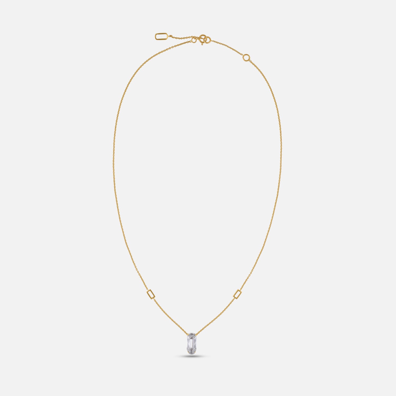 Elongated Cushion-Cut Lab-Grown Diamond Pendant on Gold Chain | SKU : 0021912801