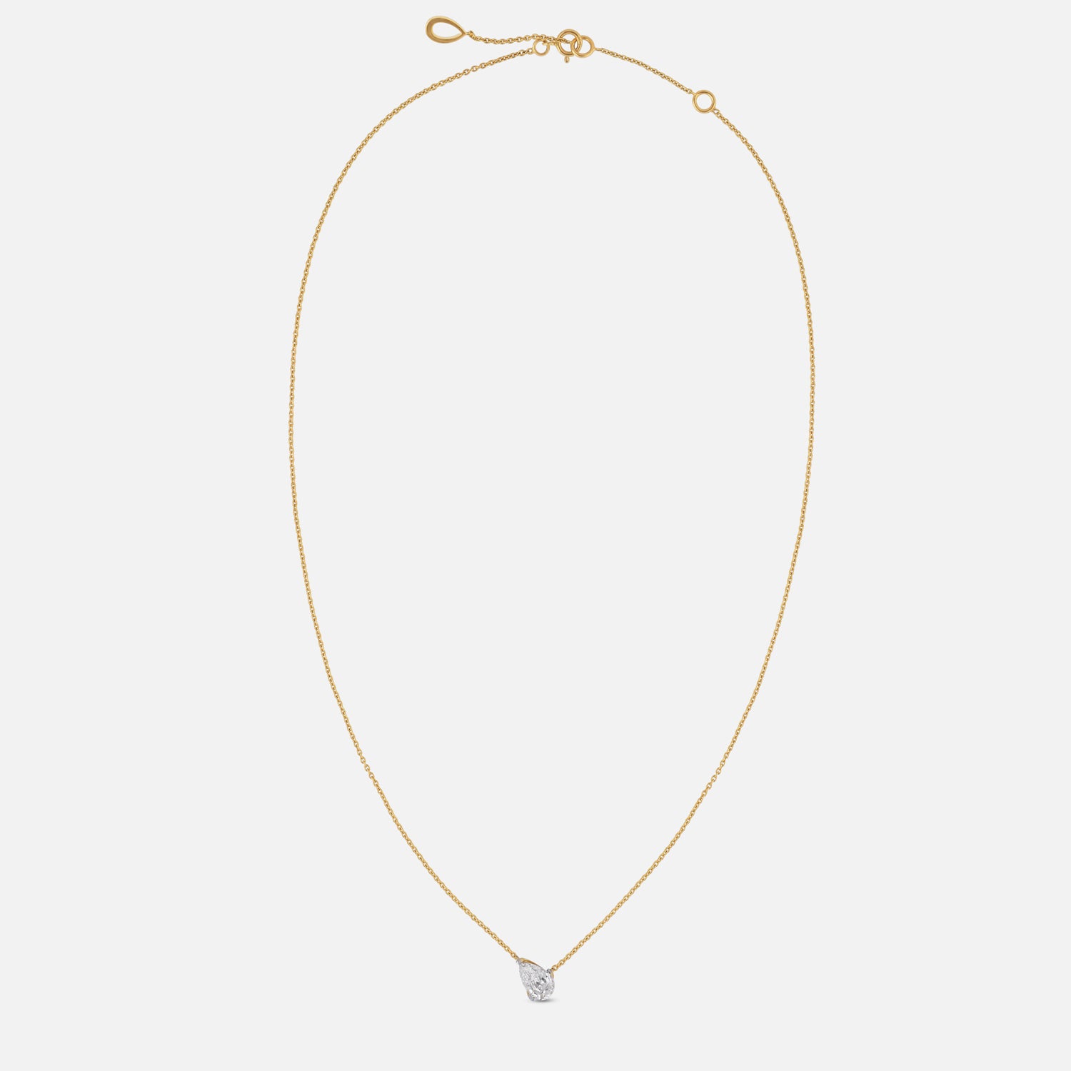 Pear-Cut 1.100 Carat Lab-Grown Diamond Pendant in Yellow Gold | SKU : 0003759578