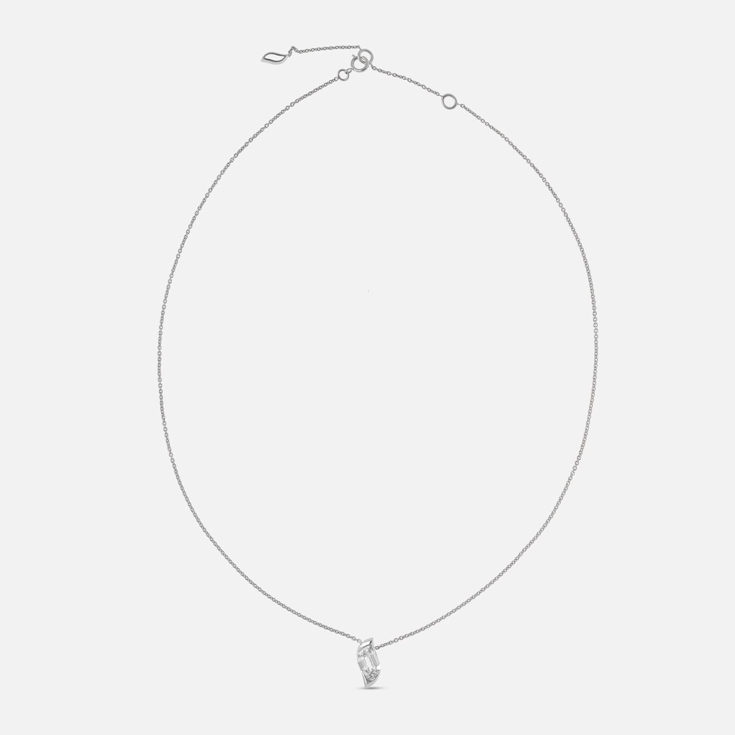 White Gold Chain Pendant with Flame-Cut Lab-Grown Diamond | SKU : 0021938665