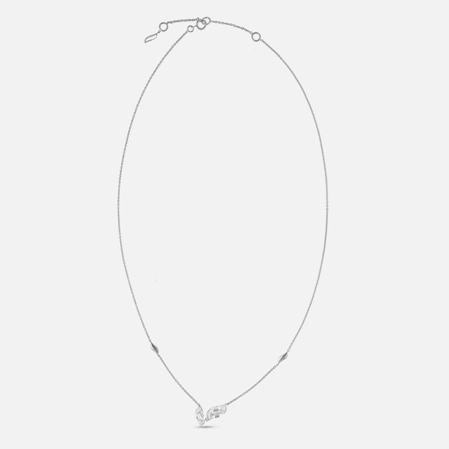 White Gold Chain with Flame-Cut Lab-Grown Diamond Pendant | SKU : 0021941108