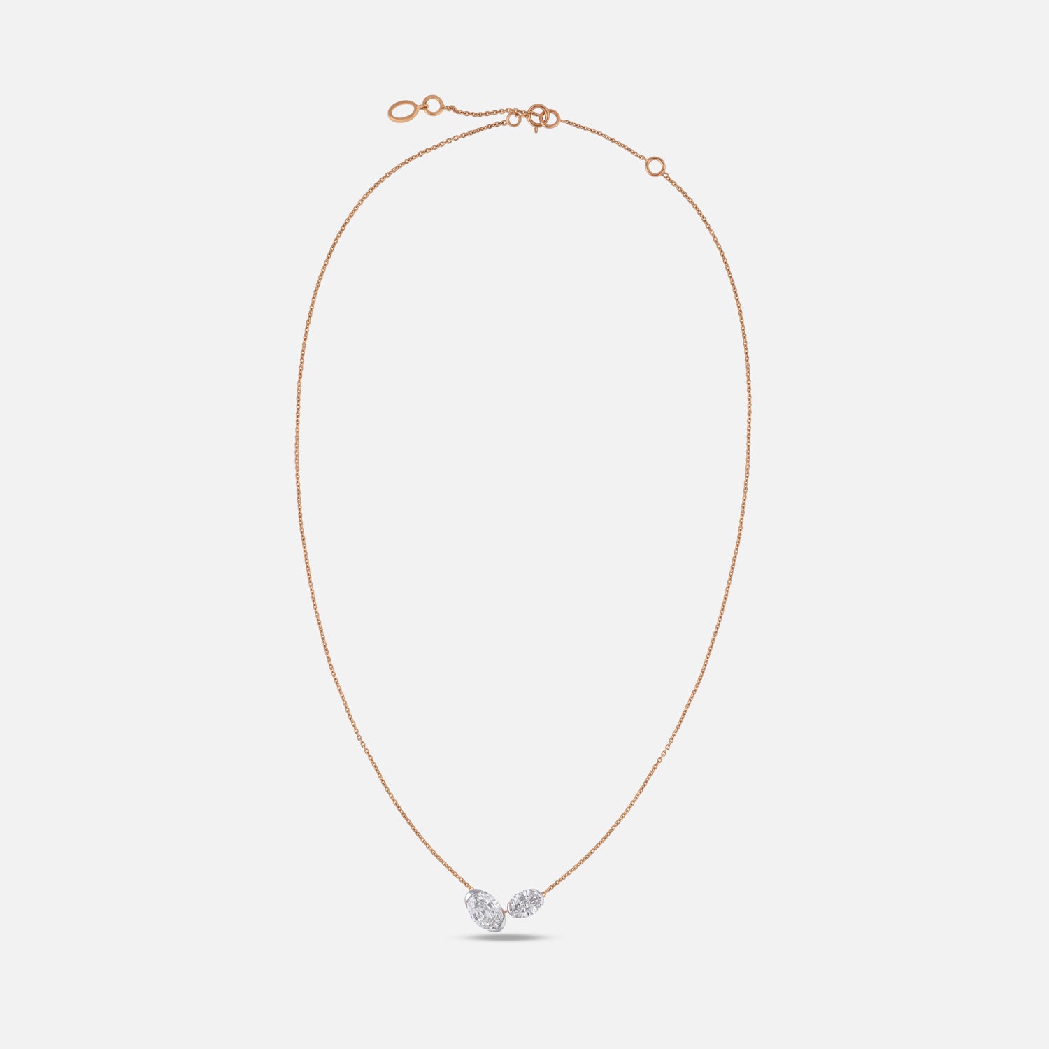 Gold Chain Pendant with Oval-Cut Lab-Grown Diamonds | SKU : 0021920110