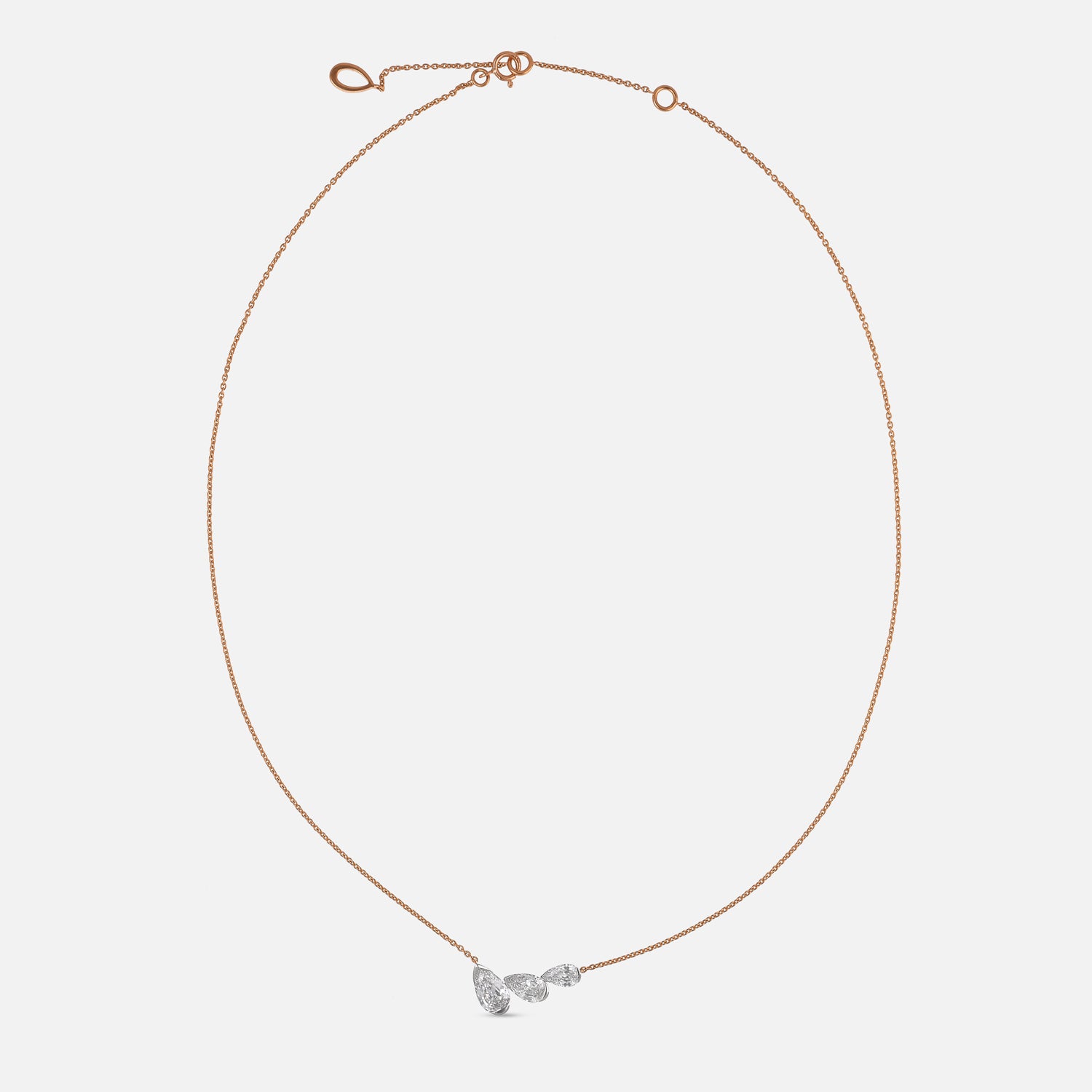 Pear Step-Cut Lab-Grown Diamond Pendant in 18Kt Gold Chain | SKU : 0021926334