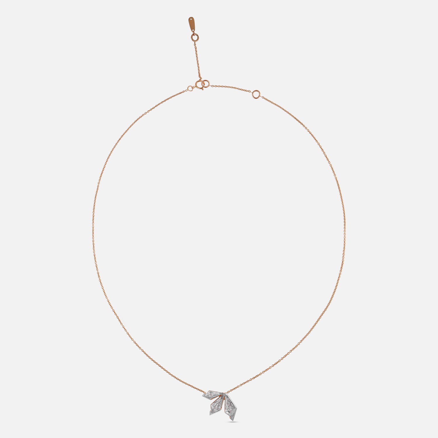 Kite-Cut Lab-Grown Diamond Pendant in Rose Gold Chain | SKU : 0021920134