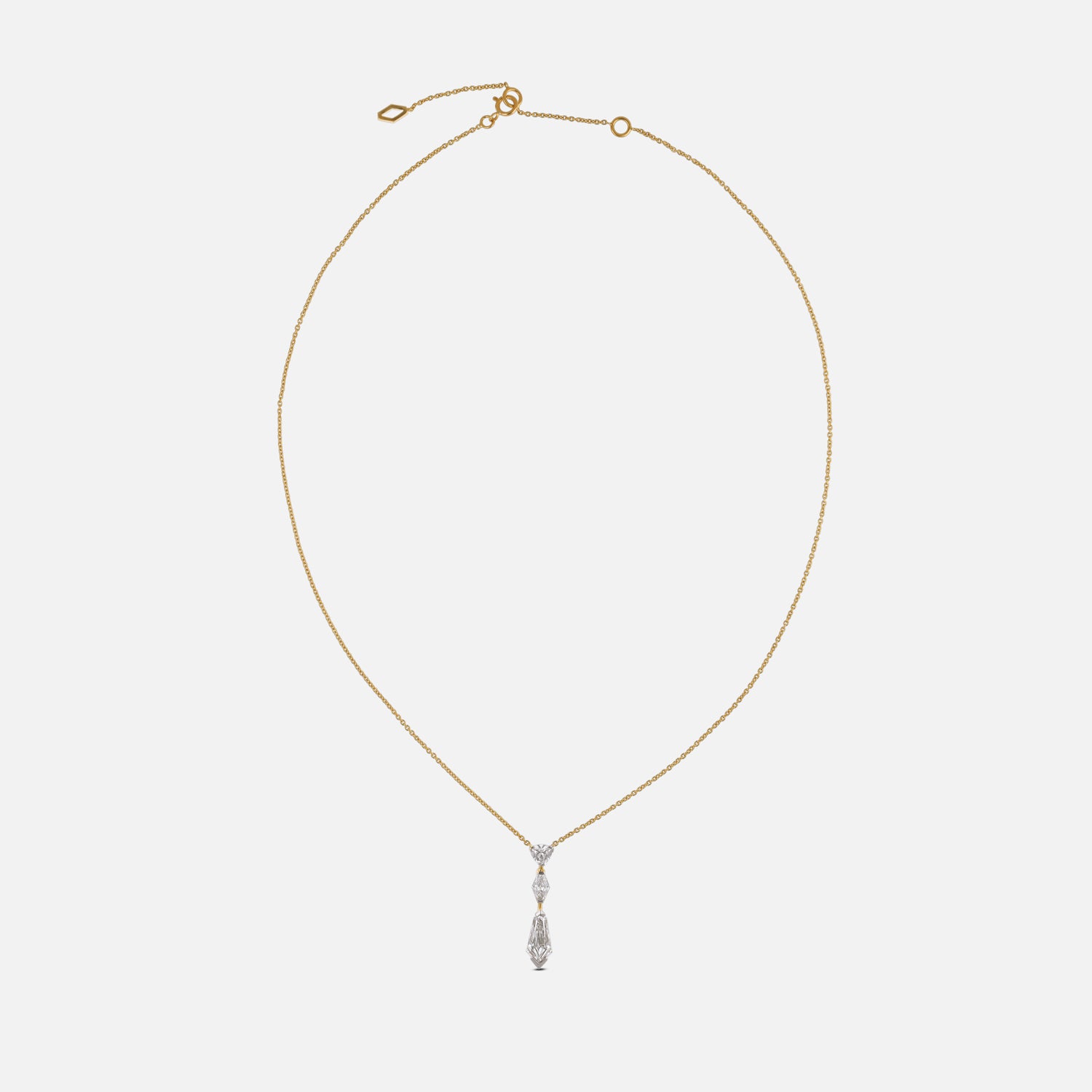 Gold Necklace with Multi-Cut Lab-Grown Diamond Pendant | SKU : 0021917974