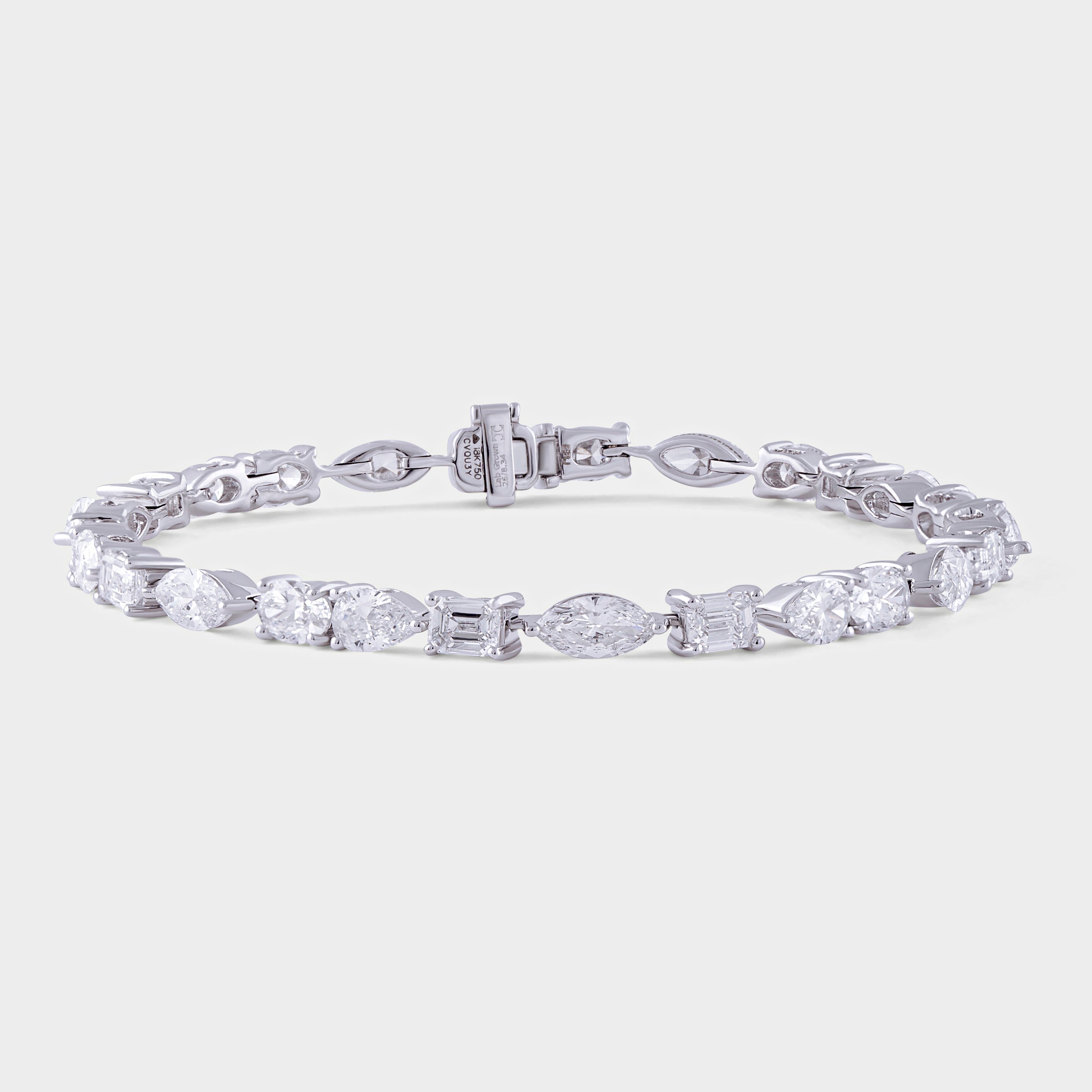 Multi-Cut White Gold Flexible Bracelet Lab-Grown Solitaire Diamonds | SKU : 0020091927 - crash.club by CKC