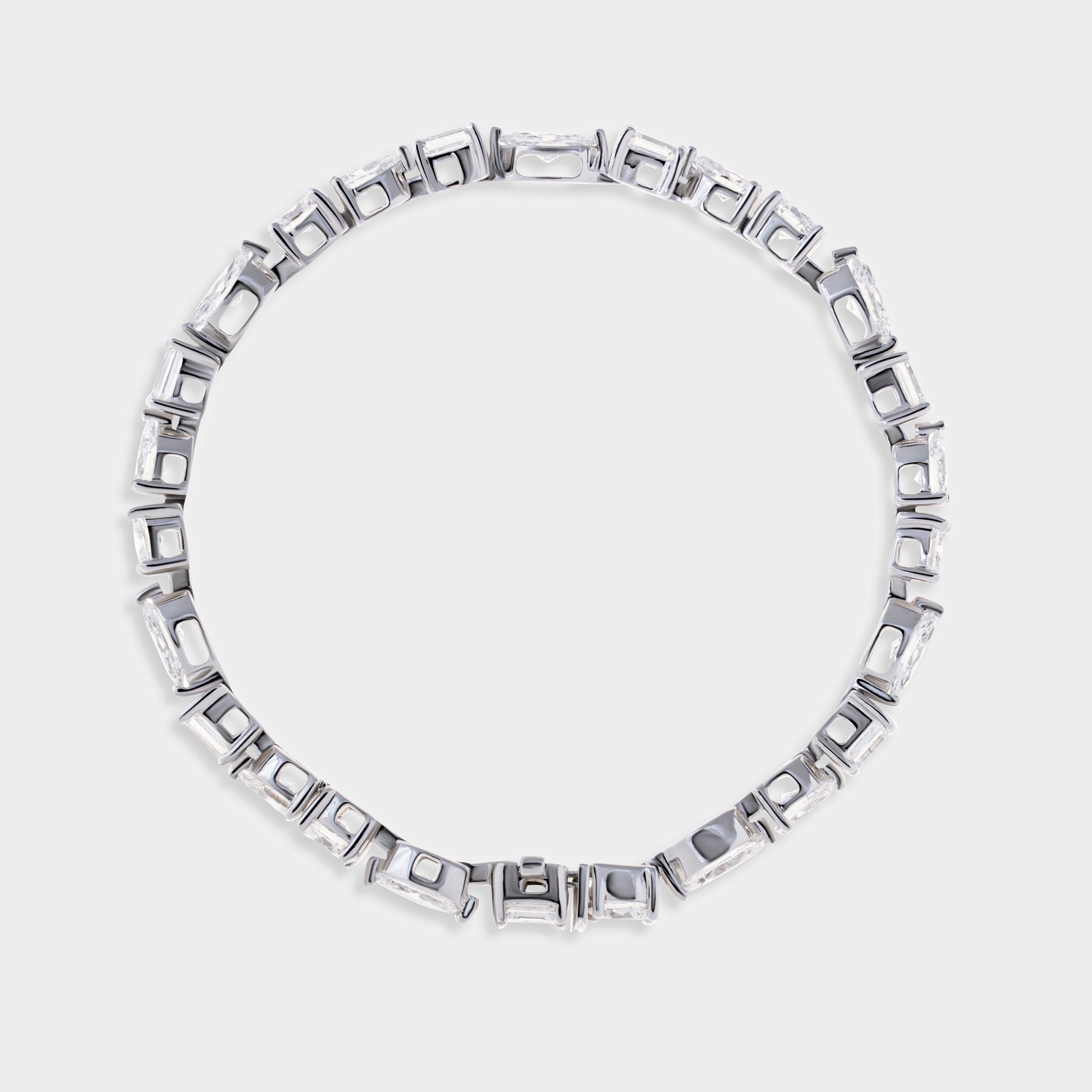 Multi-Cut White Gold Flexible Bracelet Lab-Grown Solitaire Diamonds | SKU : 0020091927