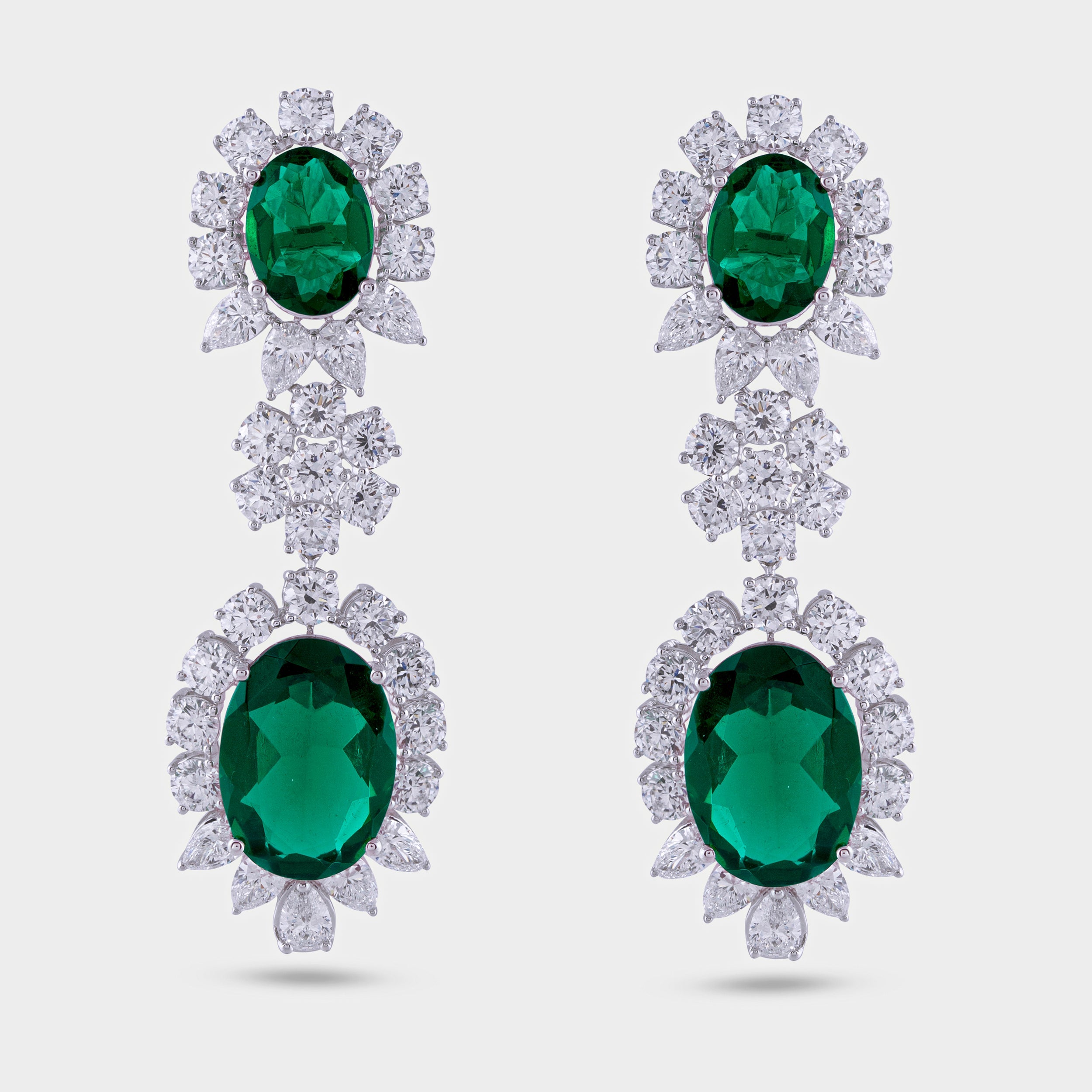 Round Brilliant- Pear- Marquise 10.65, 3.79 & 0.60 Carat Oval Green Gems Lab Grown Solitaire Diamonds Earrings  | SKU : 0020186807 - crash.club by CKC