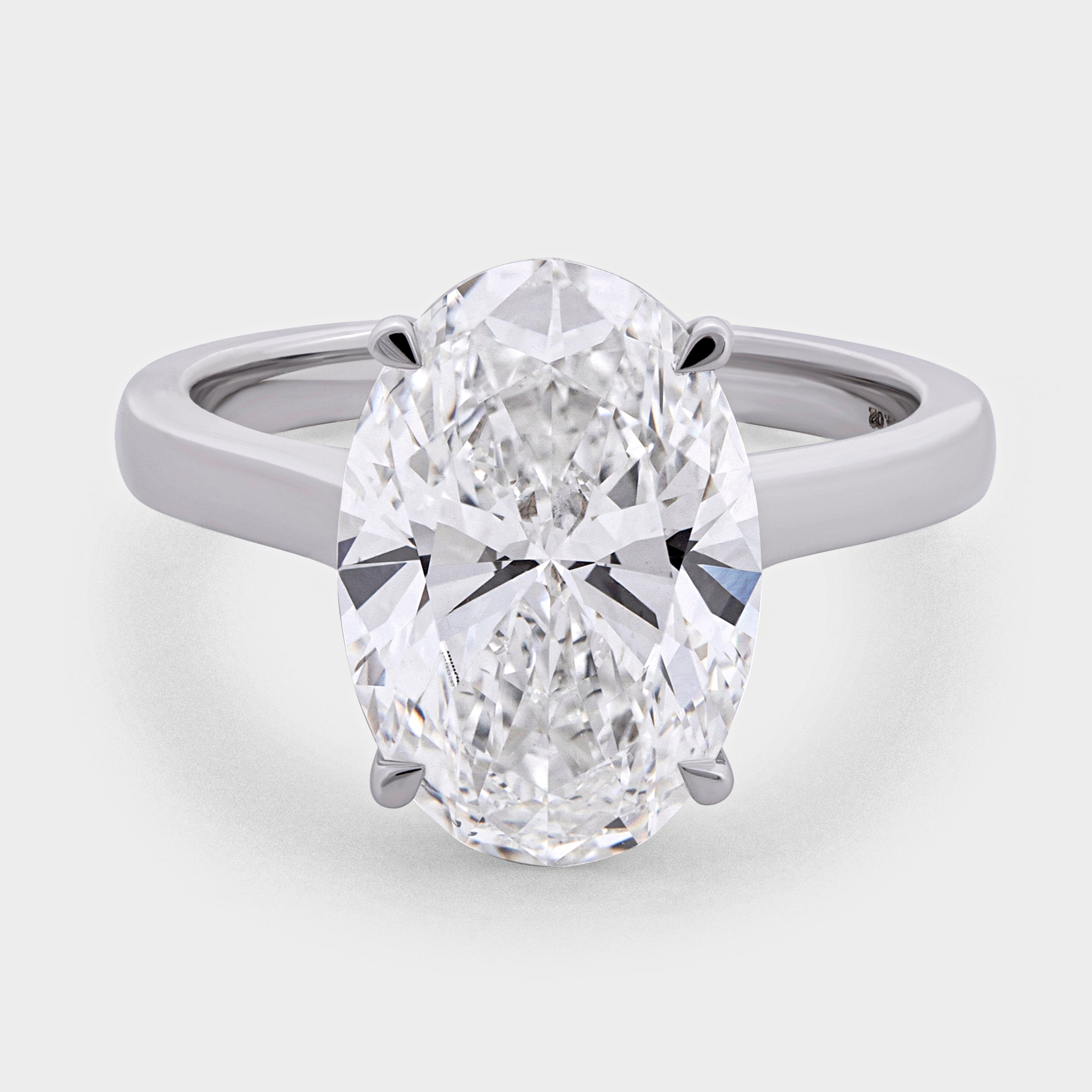 Oval Shaped 4.02 Carat Lab-Grown Solitaire Ring | SKU : 0020246006