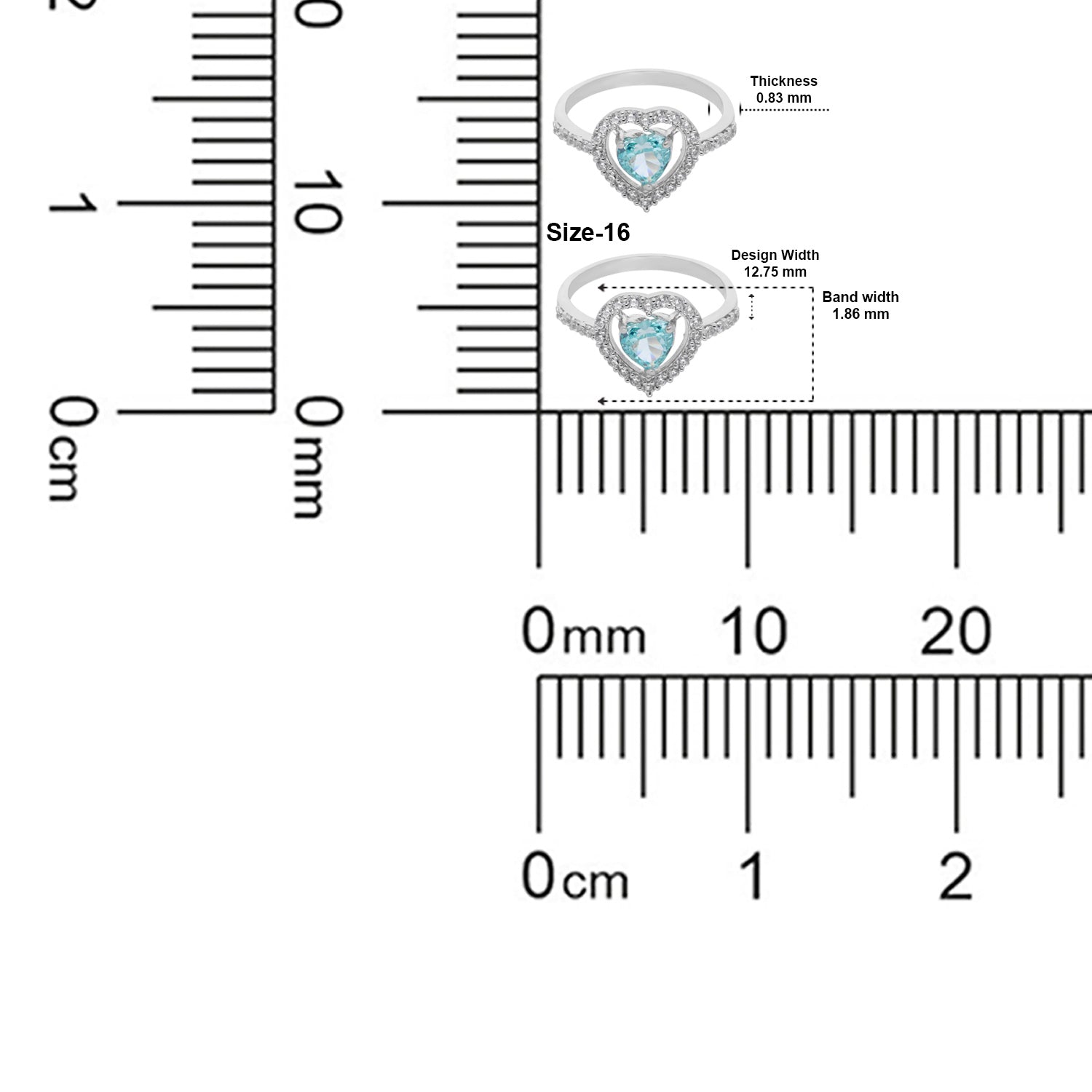 Sterling Silver Aqua Heart Halo Ring — Valentine Collection | SKU: 0022621375, 0022621382, 0022621399, 0005682461, 0005682478, 0005682485, 0005682492, 0005682508, 0005682515, 0005682522