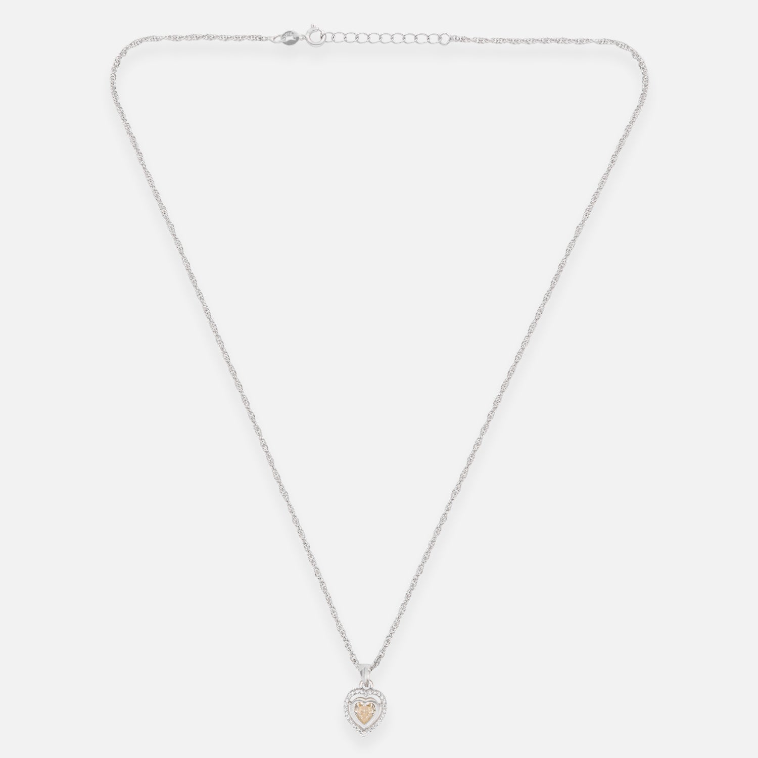 Sterling Silver Heart Halo Chain Pendant – Valentine Collection | SKU: 0022621627, 0022621641, 0022621665, 0005683031, 0005683055, 0005683079, 0005683093, 0005683116, 0005683130, 0005683154