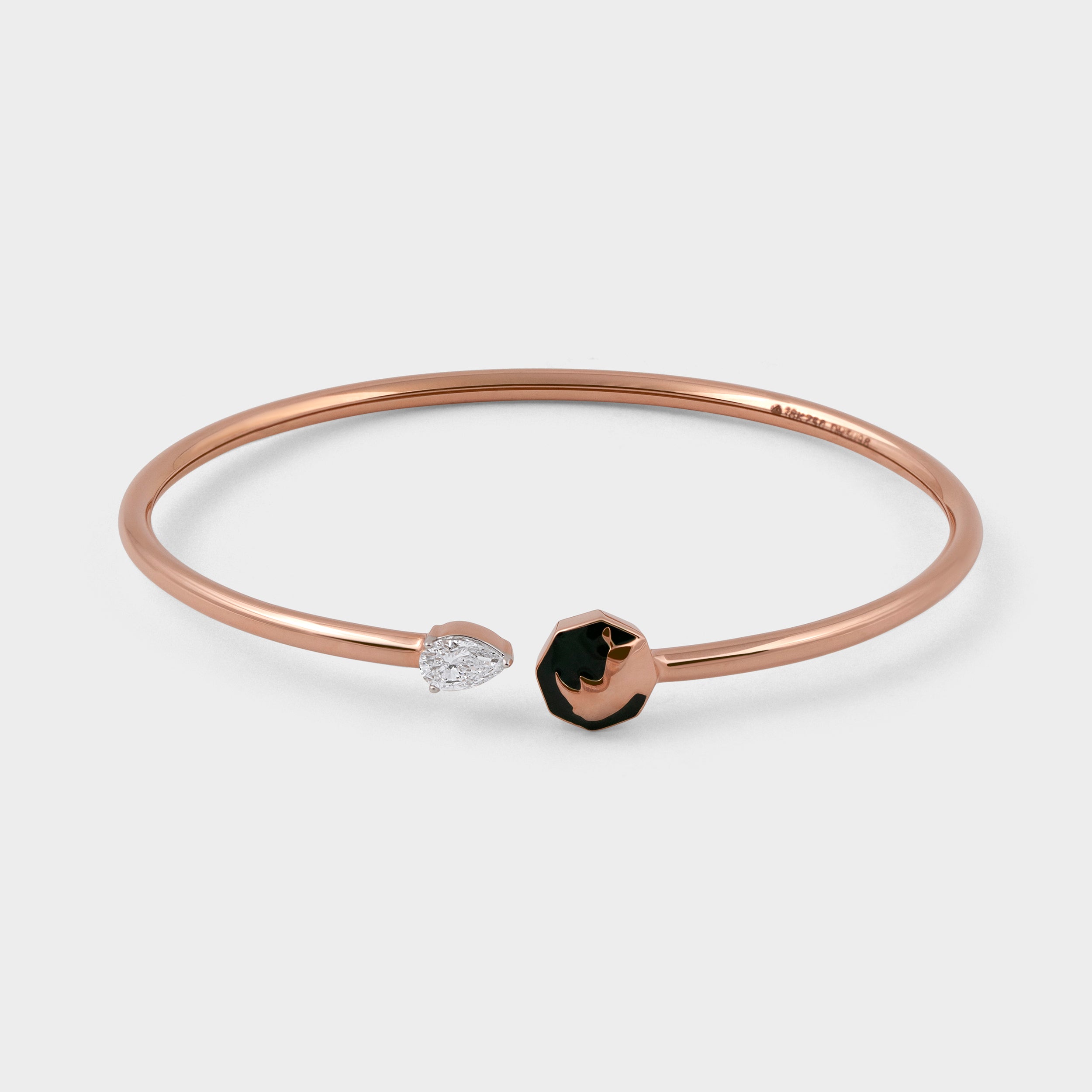 Pear 0.36 Carat Rhino Horn Lab Grown Diamond Bracelet in Rose Gold | SKU : 0003181492