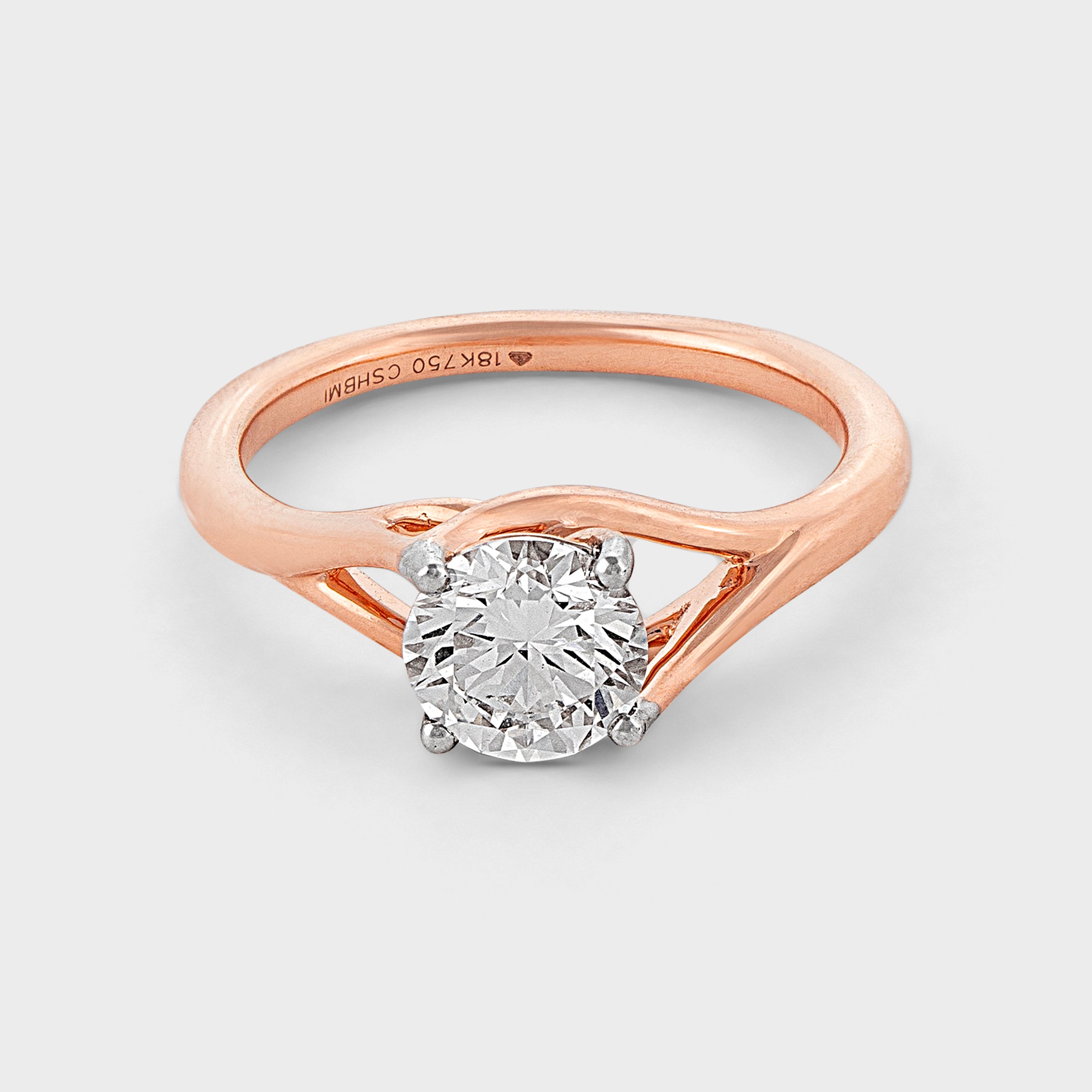 Round Brilliant 1.05 Carat Solitaire Lab Grown Diamond Ring in Rose Gold | SKU : 0019502014