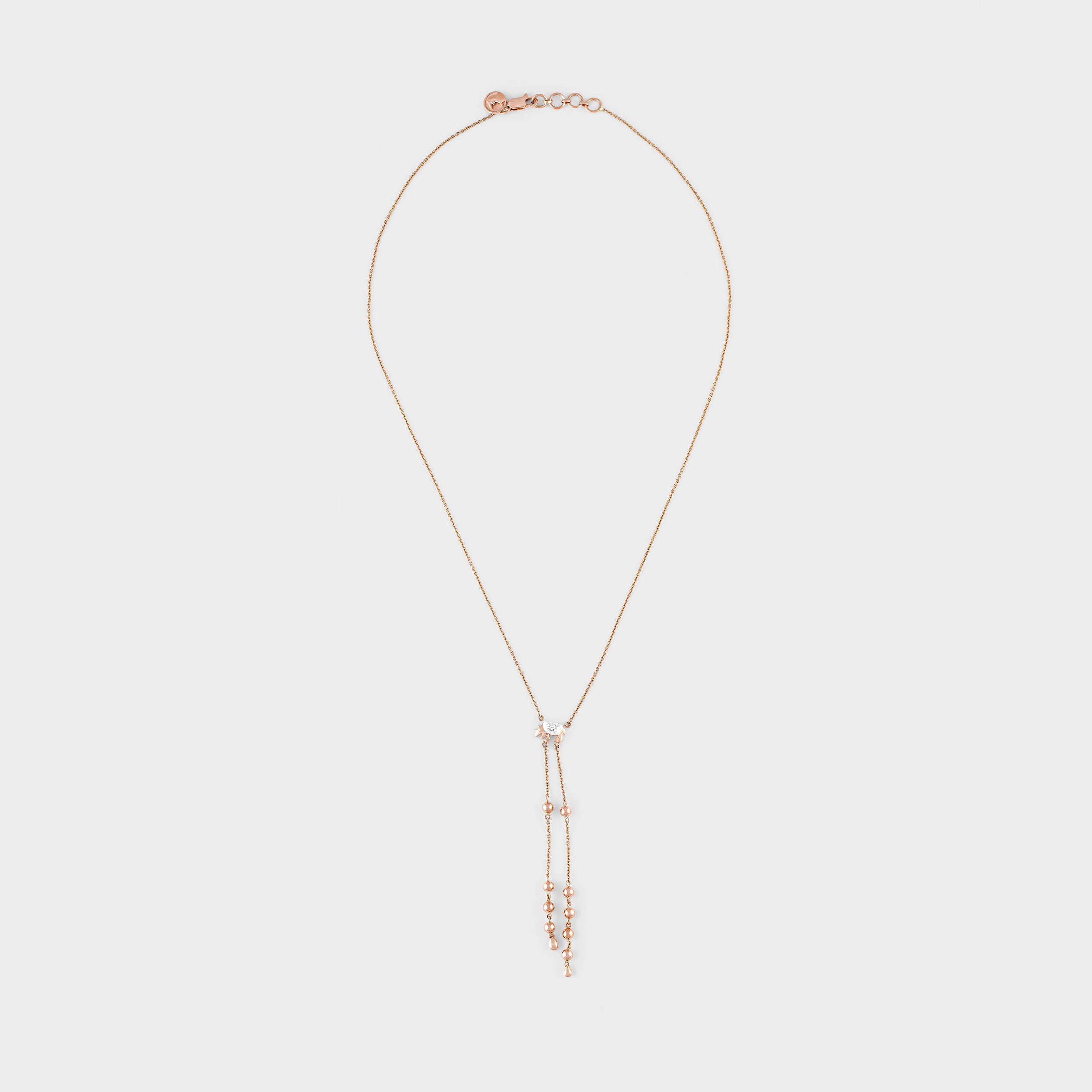 Various Cut 0.34 Carat Lab Grown Diamond Dangle Neckchain in Rose Gold | SKU: 0019360294