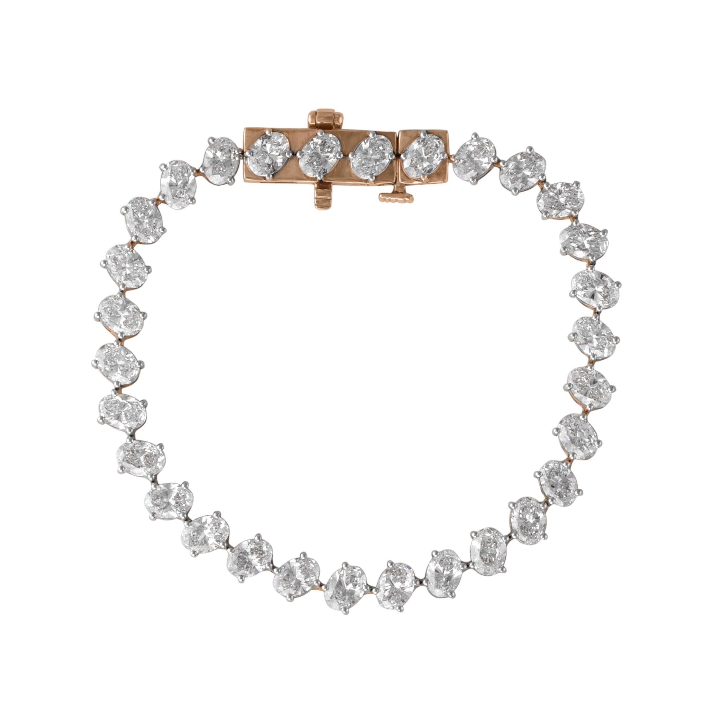 Oval Cut 8.46 Carat Lab-Grown Diamonds Bracelet in a Rose Gold Symphony | SKU : 0019052069