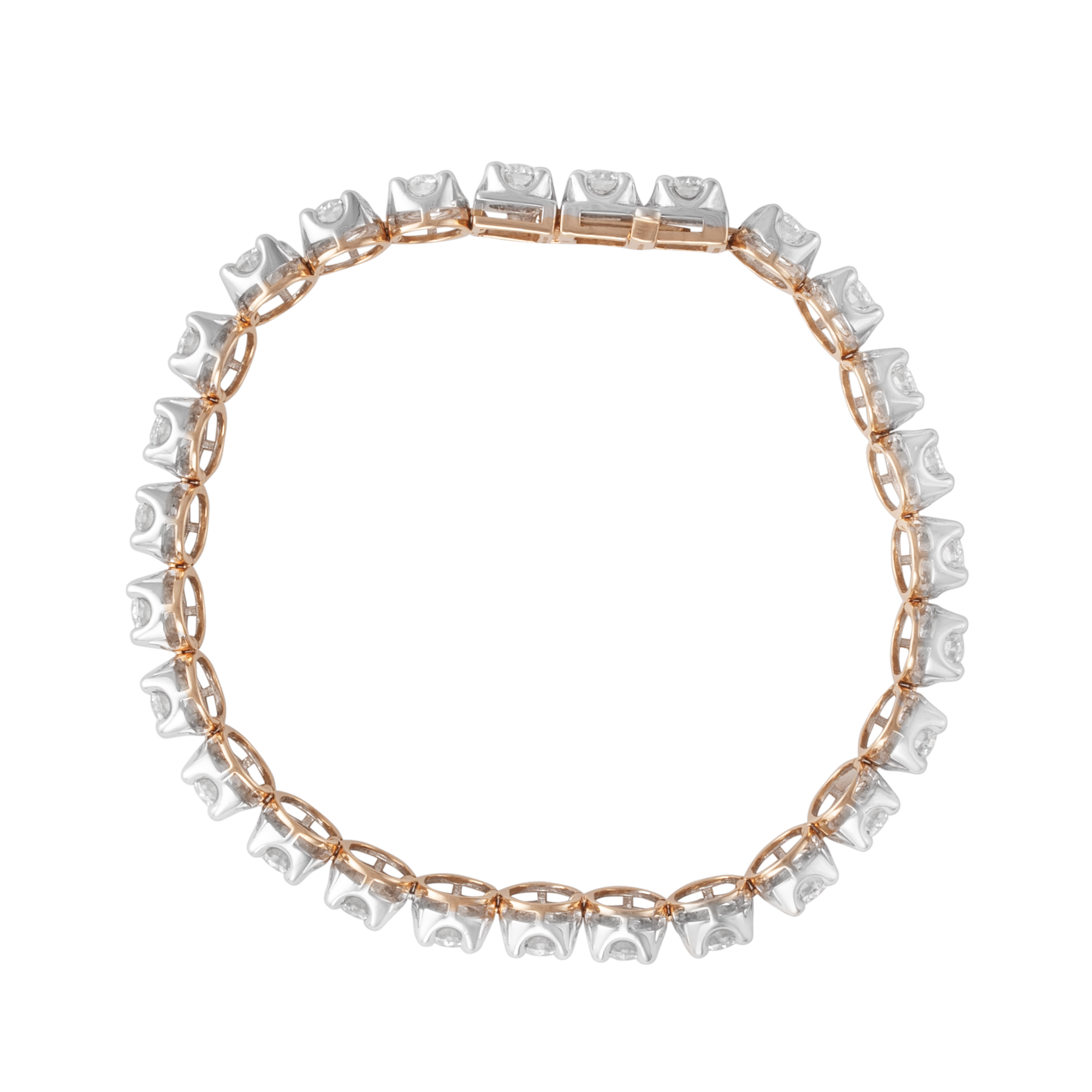 Round Brilliant 8.660 Carat Lab Grown Diamond Bracelet in Rose Gold | SKU: 0019052076