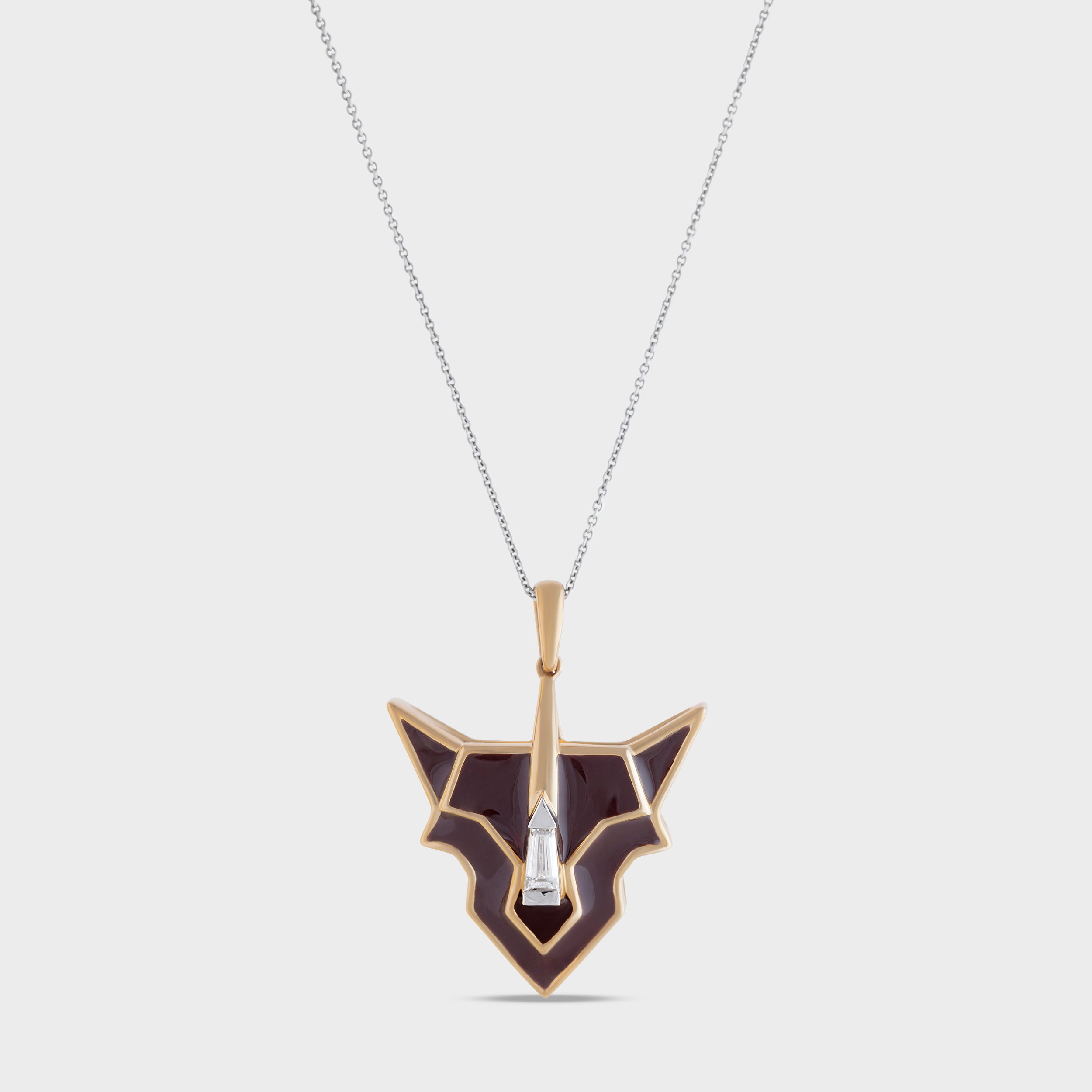 Various Cut 0.48 Carat Rhino Design Lab-Grown Diamond Pendant in Yellow Gold| SKU : 0019504278