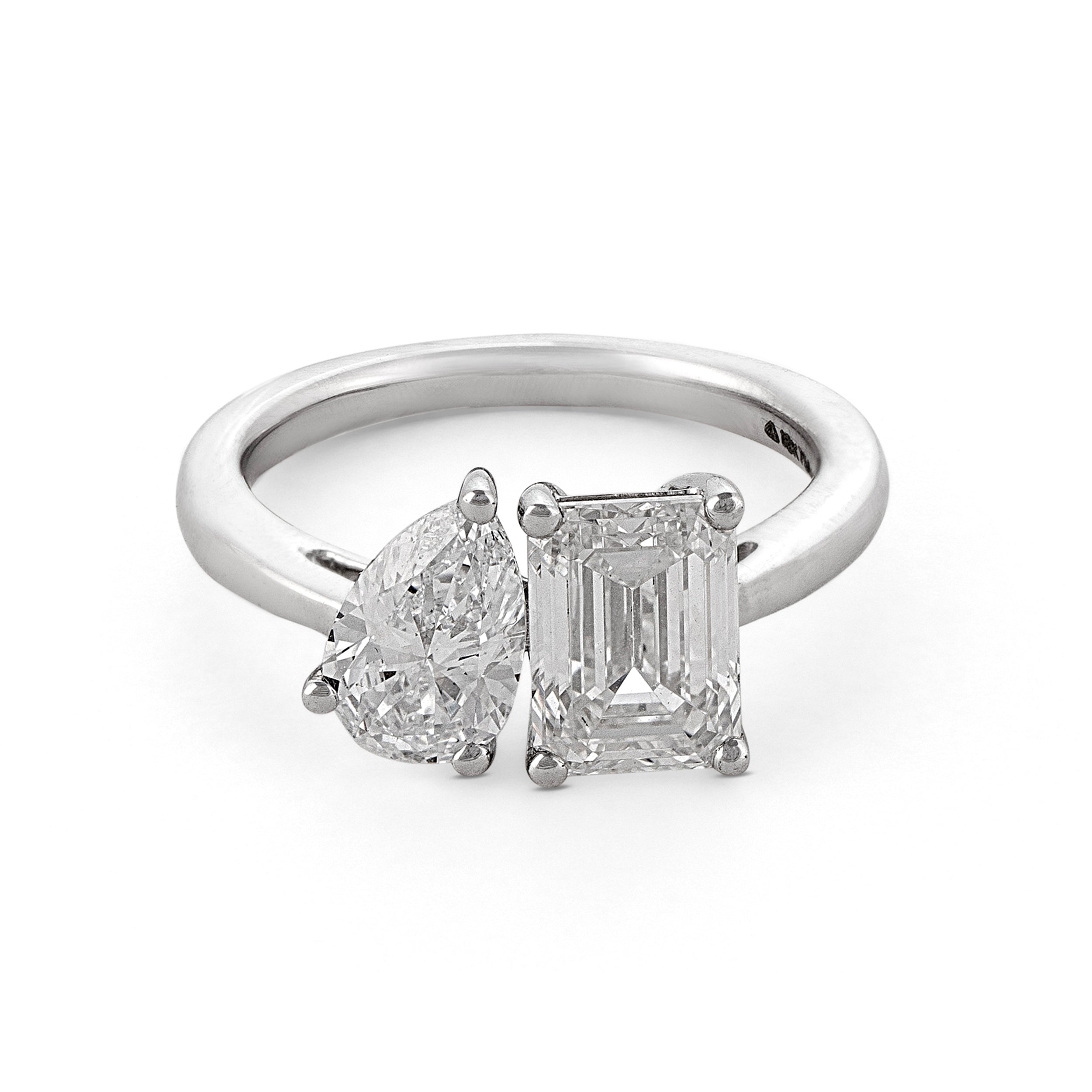 Duo Pear and Emerald-Cut  1.00 Carat & 2.02 Carat Lab Grown Diamond Ring | SKU: 0019503790