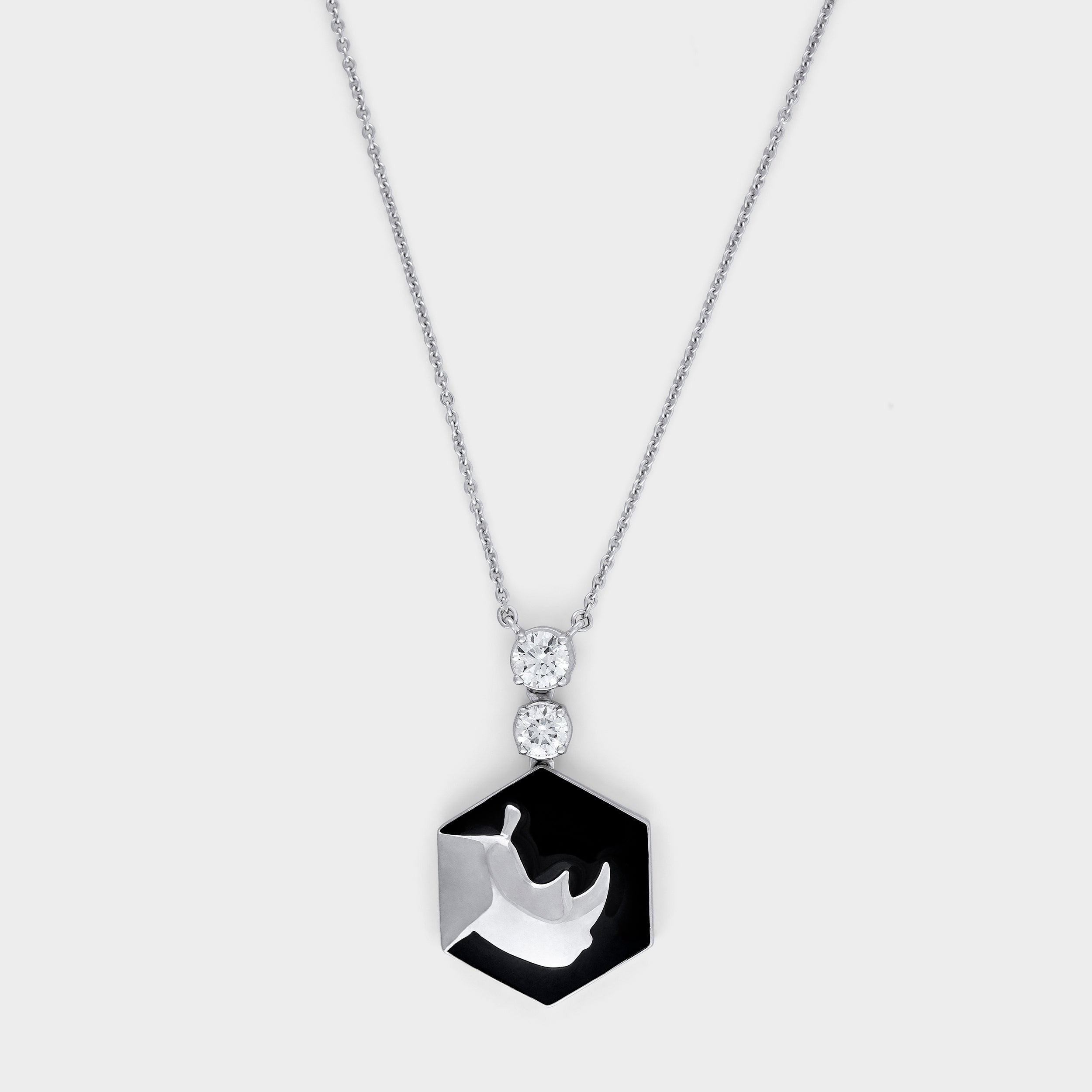 Round Brilliant 0.32 Carat Black Rhino Engraving Lab Grown Diamond Pendant|  SKU : 0019512211