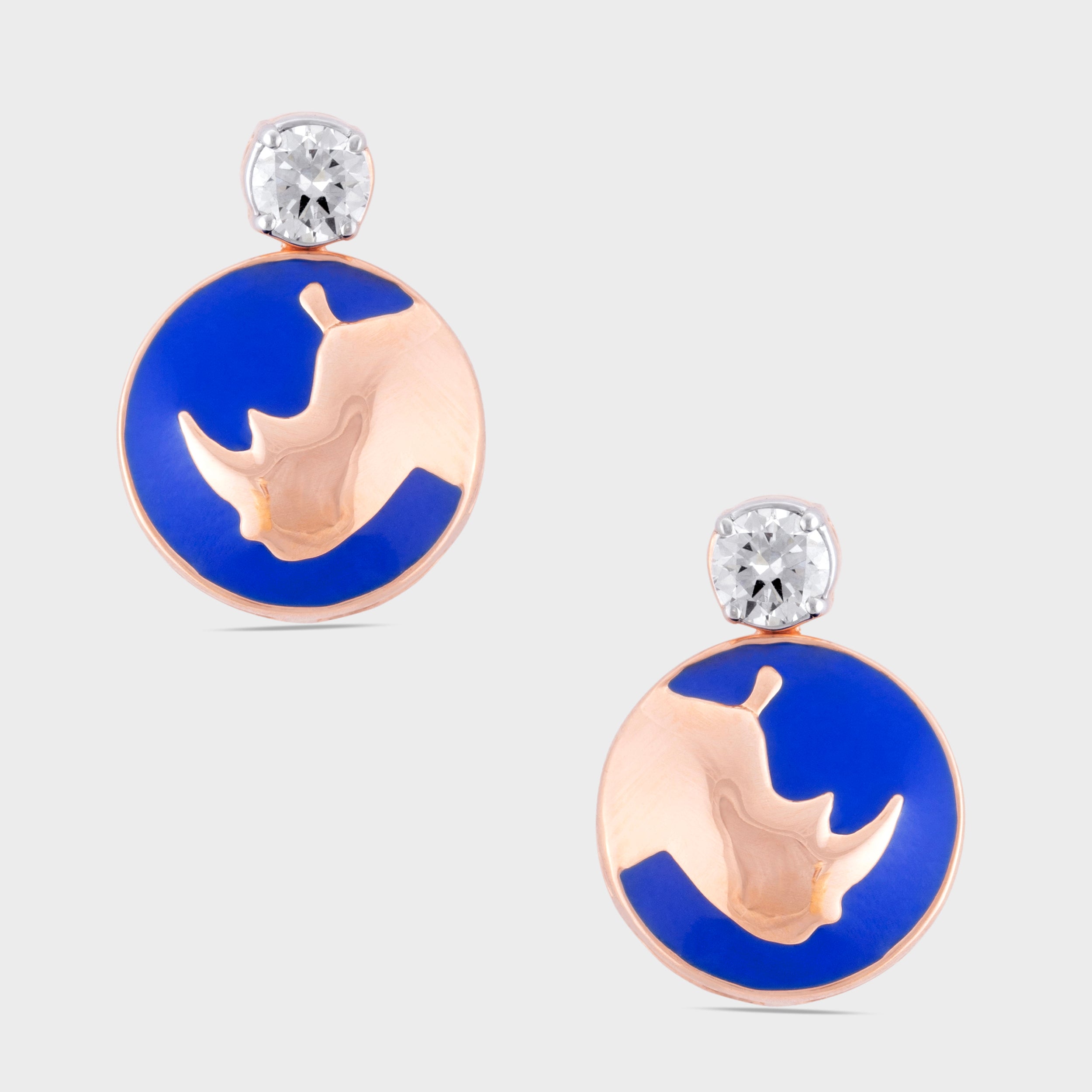 Round Brilliant 0.53 Carat Pair Rhinoceros Lab Grown Diamond Eardrops | SKU : 0019510644