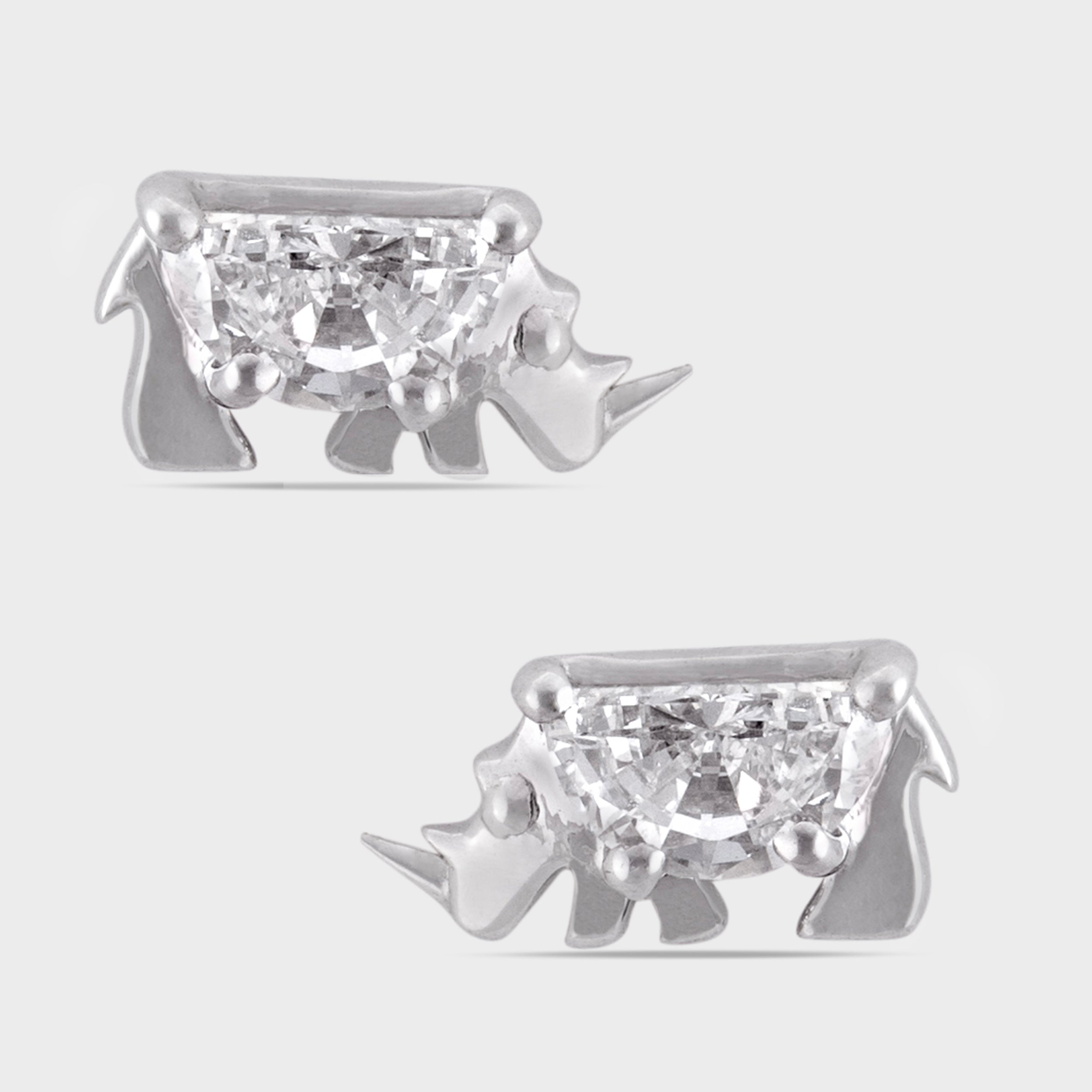Rhino Motif Diamond Studs | SKU: 0019331171