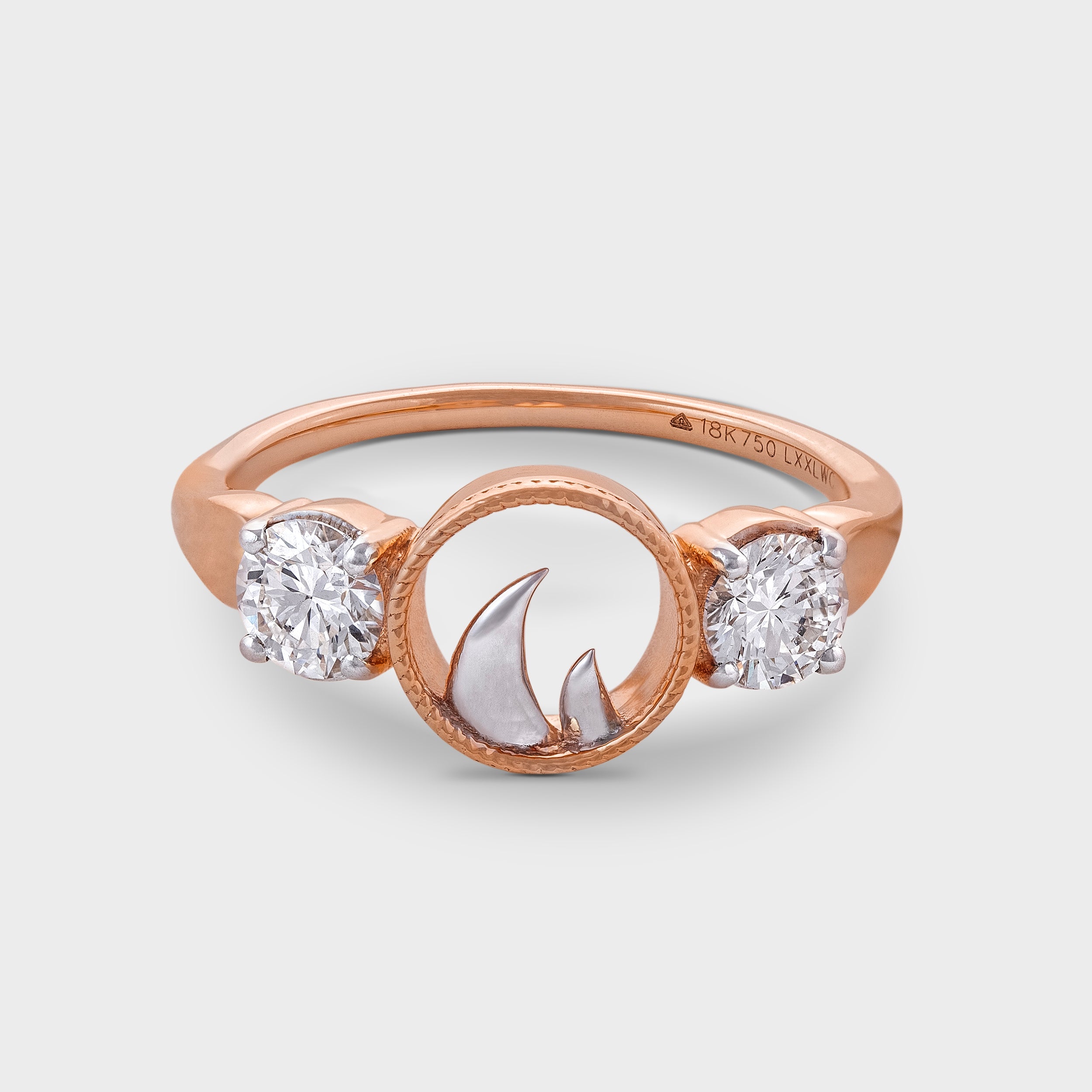 Enchanting Round Brillant 0.52 Carat Lab Grown Rhinoceros Motif Diamond Ring | SKU: 0019472706