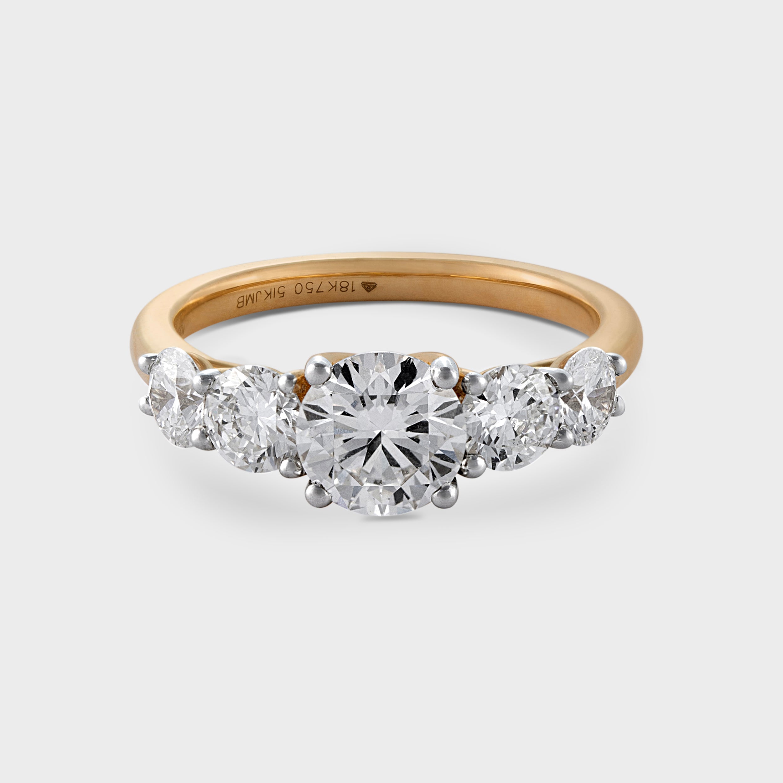 Round Brilliant Unique Lab Grown Solitaire Diamond Ring in Yellow Gold| SKU: 0019503837