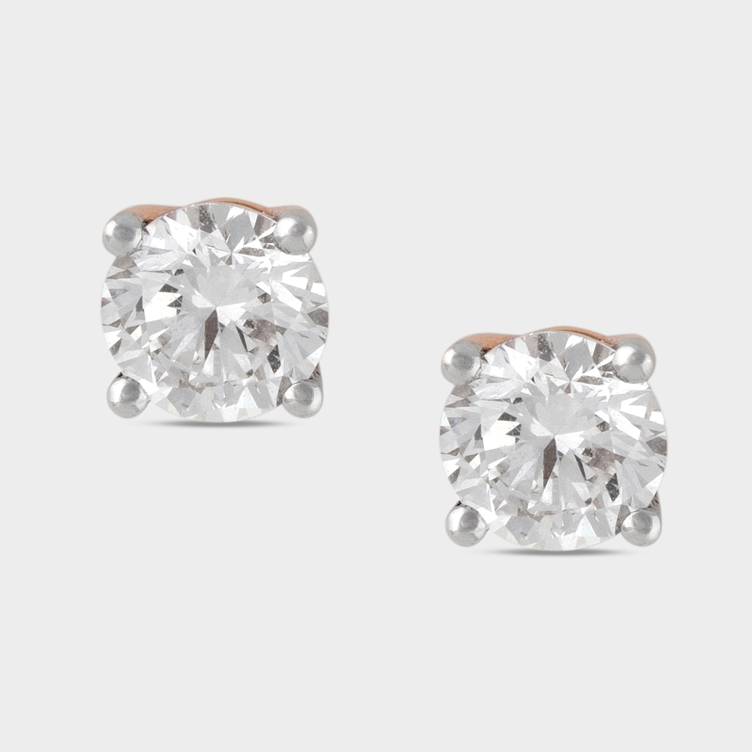 Round Brilliant 1.52 Carat Pair Classic Lab Grown Diamond Studs | SKU: 0019562650