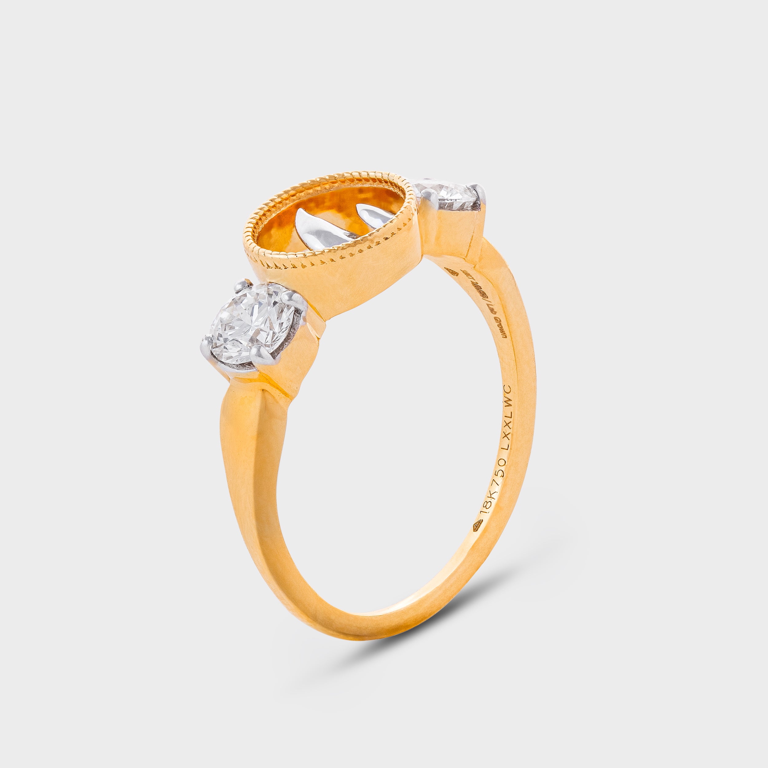 Round Brilliant 0.53 Carat Rhino Motif Lab-Grown Ring | SKU: 0019359786