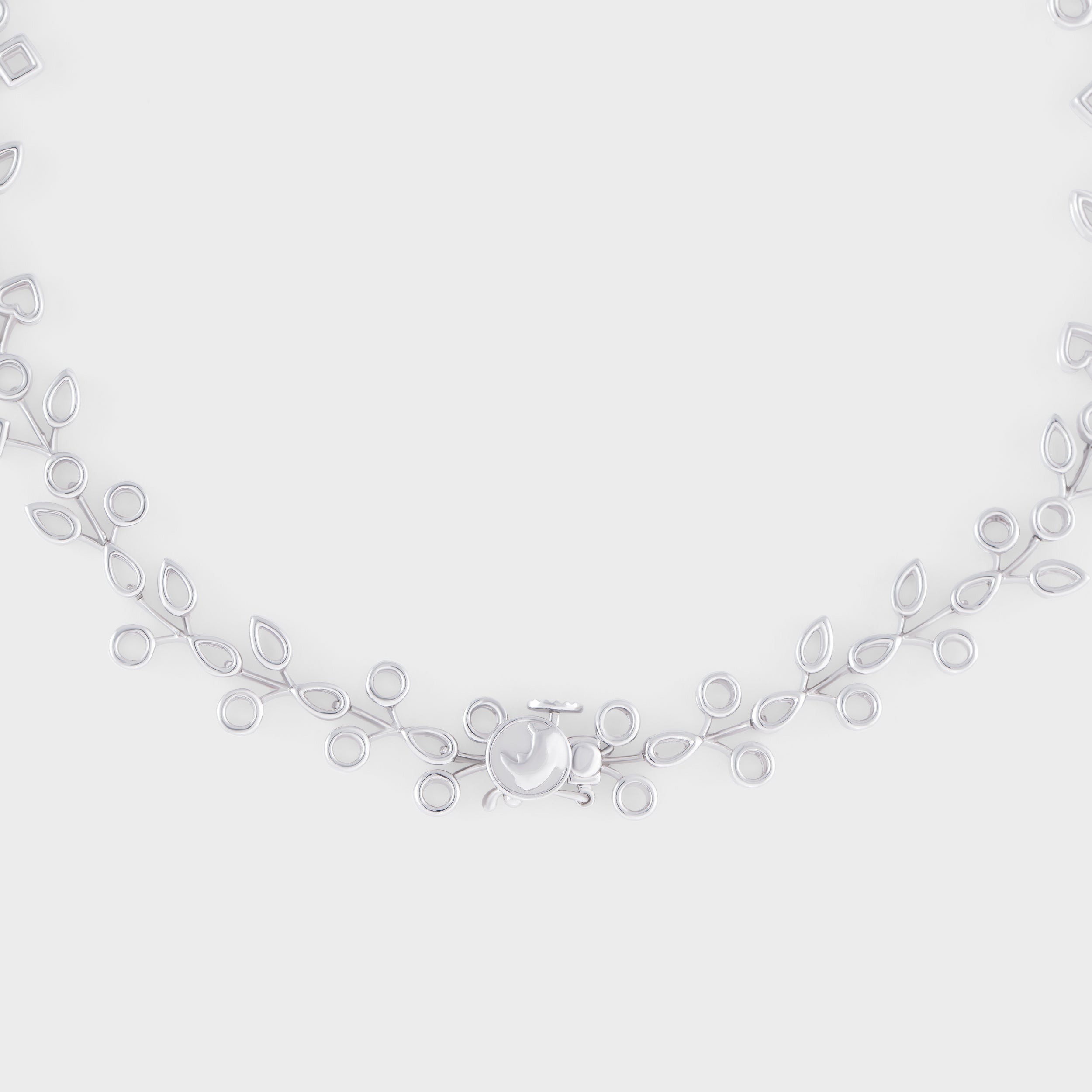 Radiant Fusion: Multi-Cut Lab Grown Diamond Necklace in White Gold | SKU : 0019475578