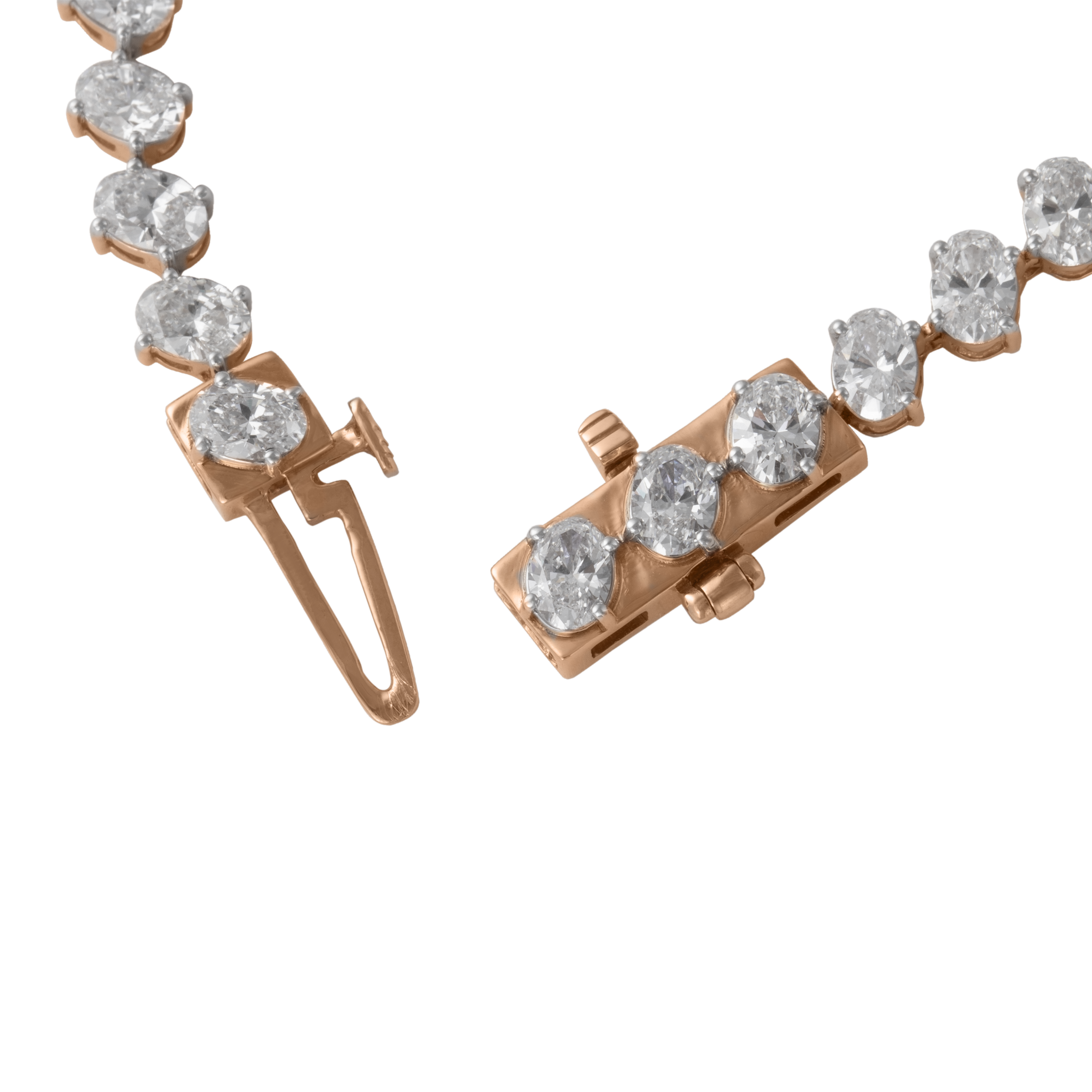 Oval Cut 8.46 Carat Lab-Grown Diamonds Bracelet in a Rose Gold Symphony | SKU : 0019052069