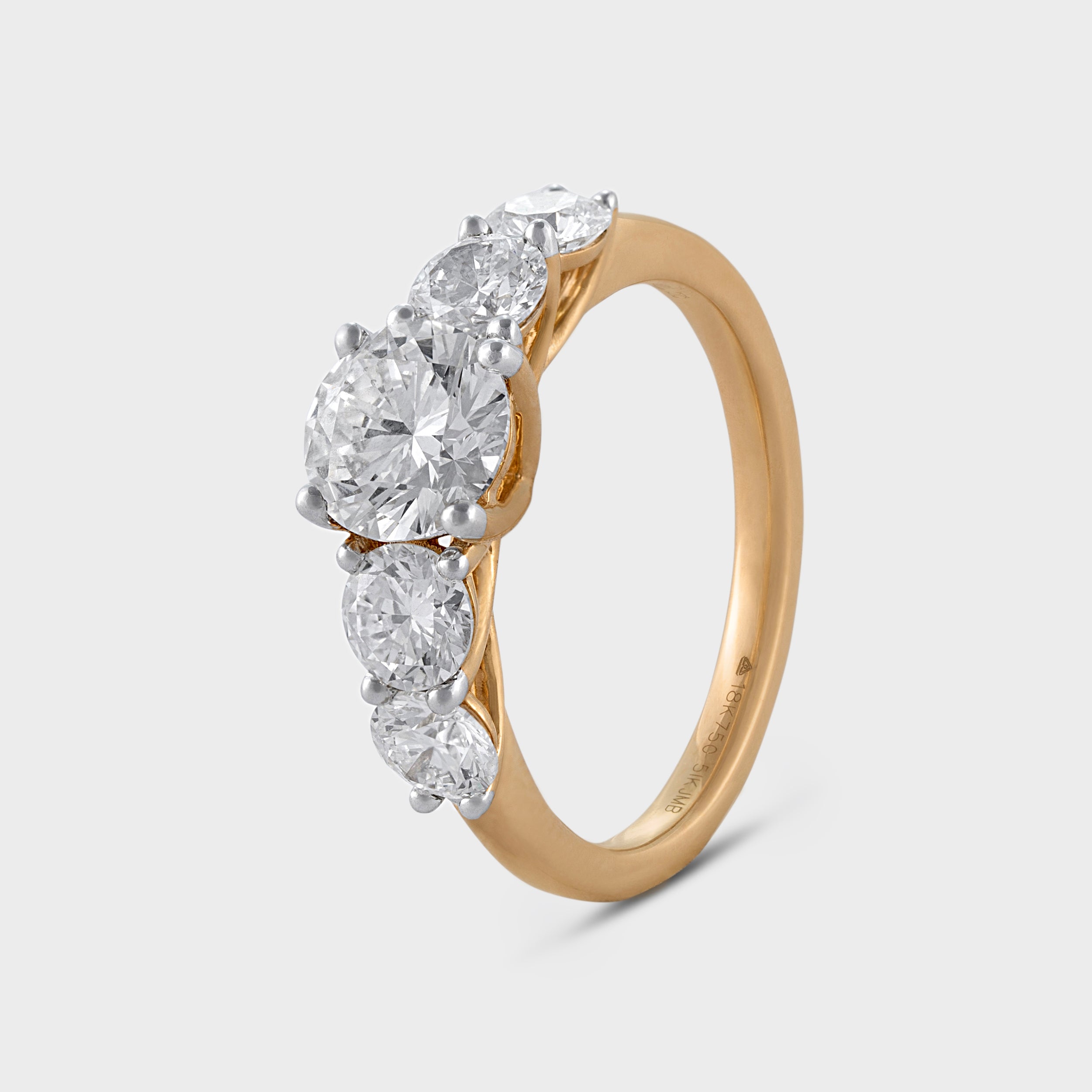 Round Brilliant Unique Lab Grown Solitaire Diamond Ring in Yellow Gold| SKU: 0019503837