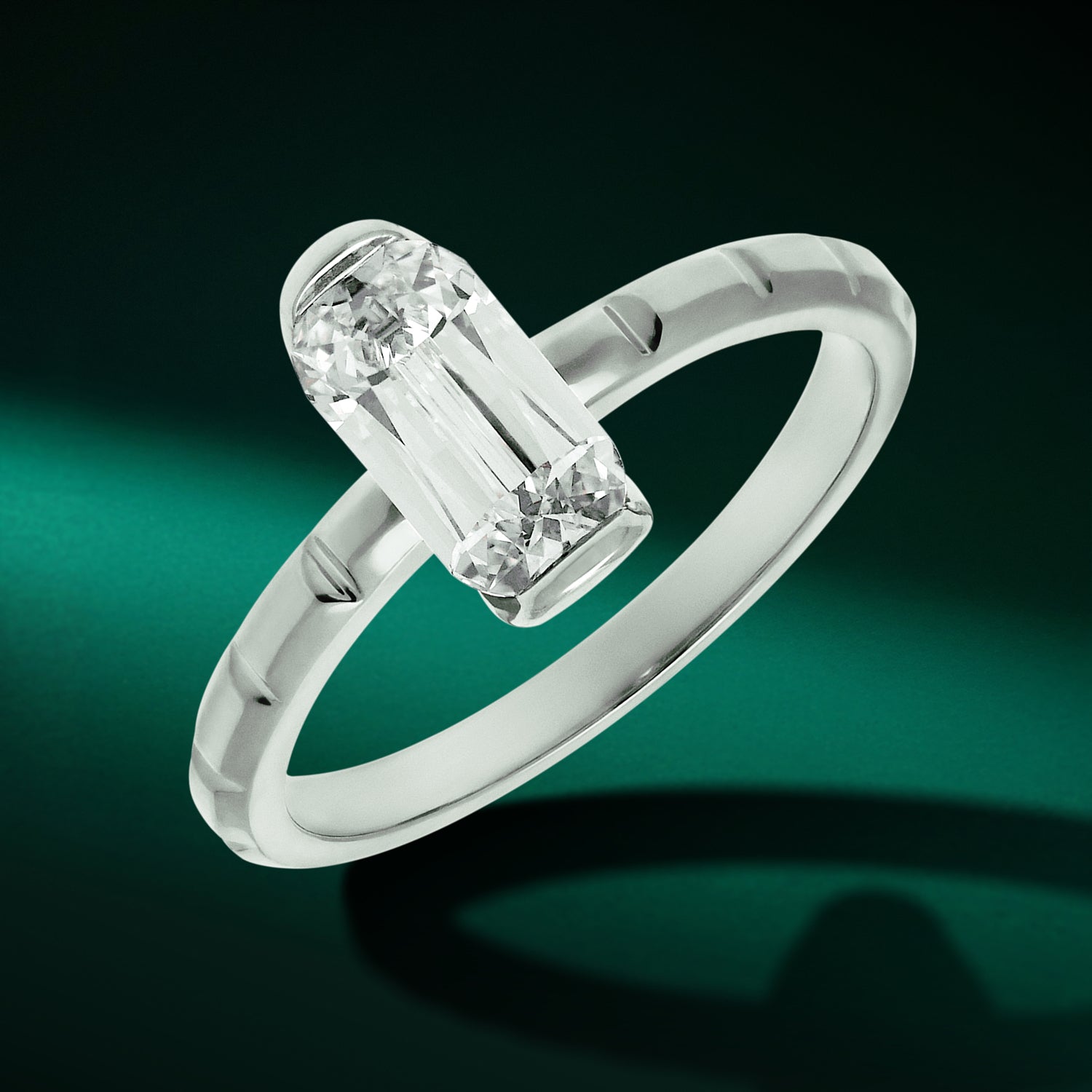 White Gold Ring Set with Cushion-Cut Lab-Grown Diamond | SKU : 0021938603