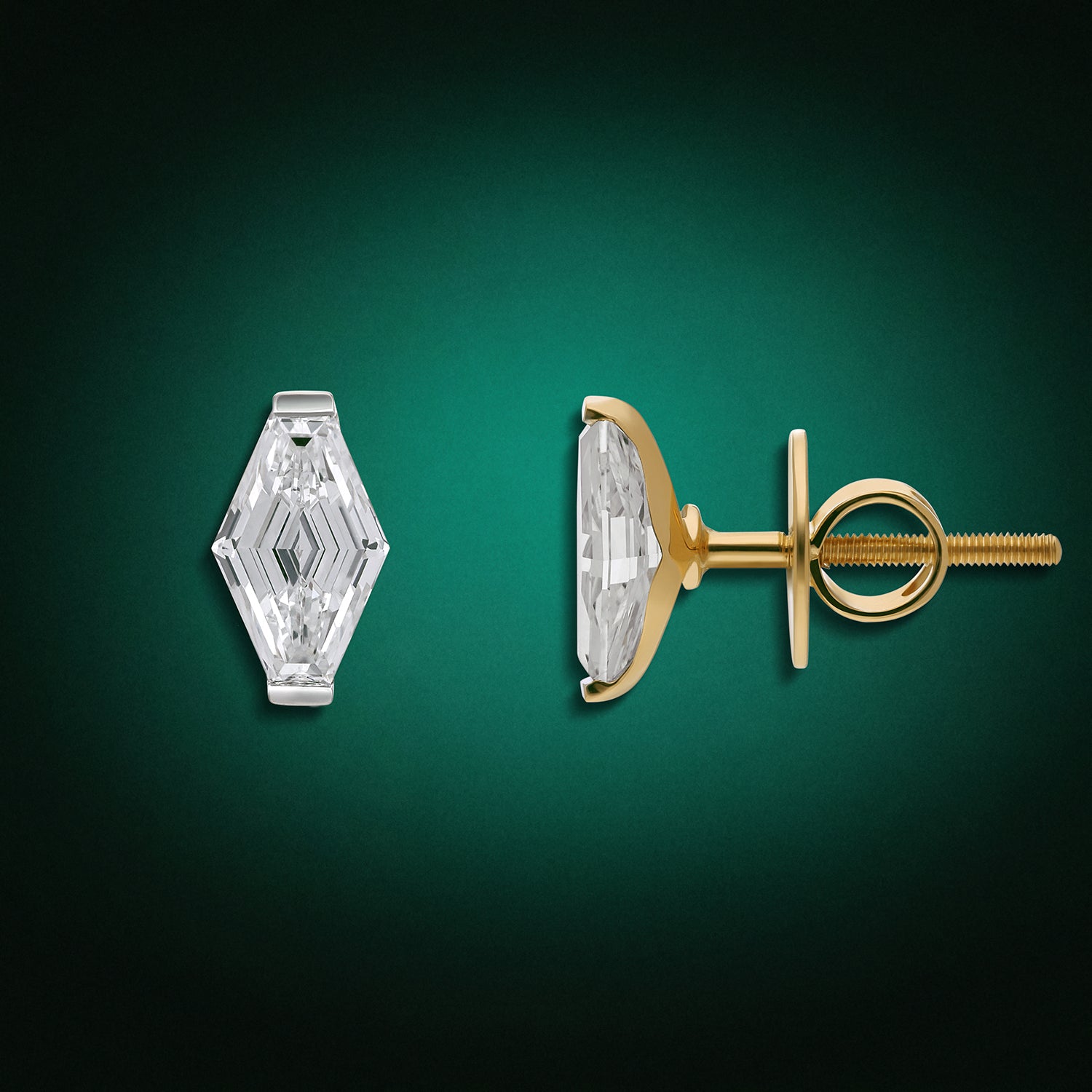 Lozenge Blunt-Cut Lab-Grown Diamond Gold Tops | SKU : 0021912788